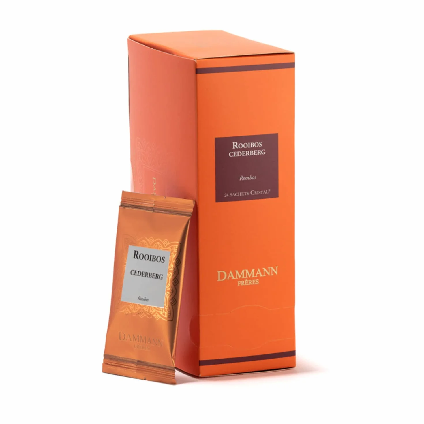 Dammann Frères® | Rooibos Natural de Sudáfrica Té Rojo - 24 Filtros Bolsas Individuales | Infusión Sin Cafeína