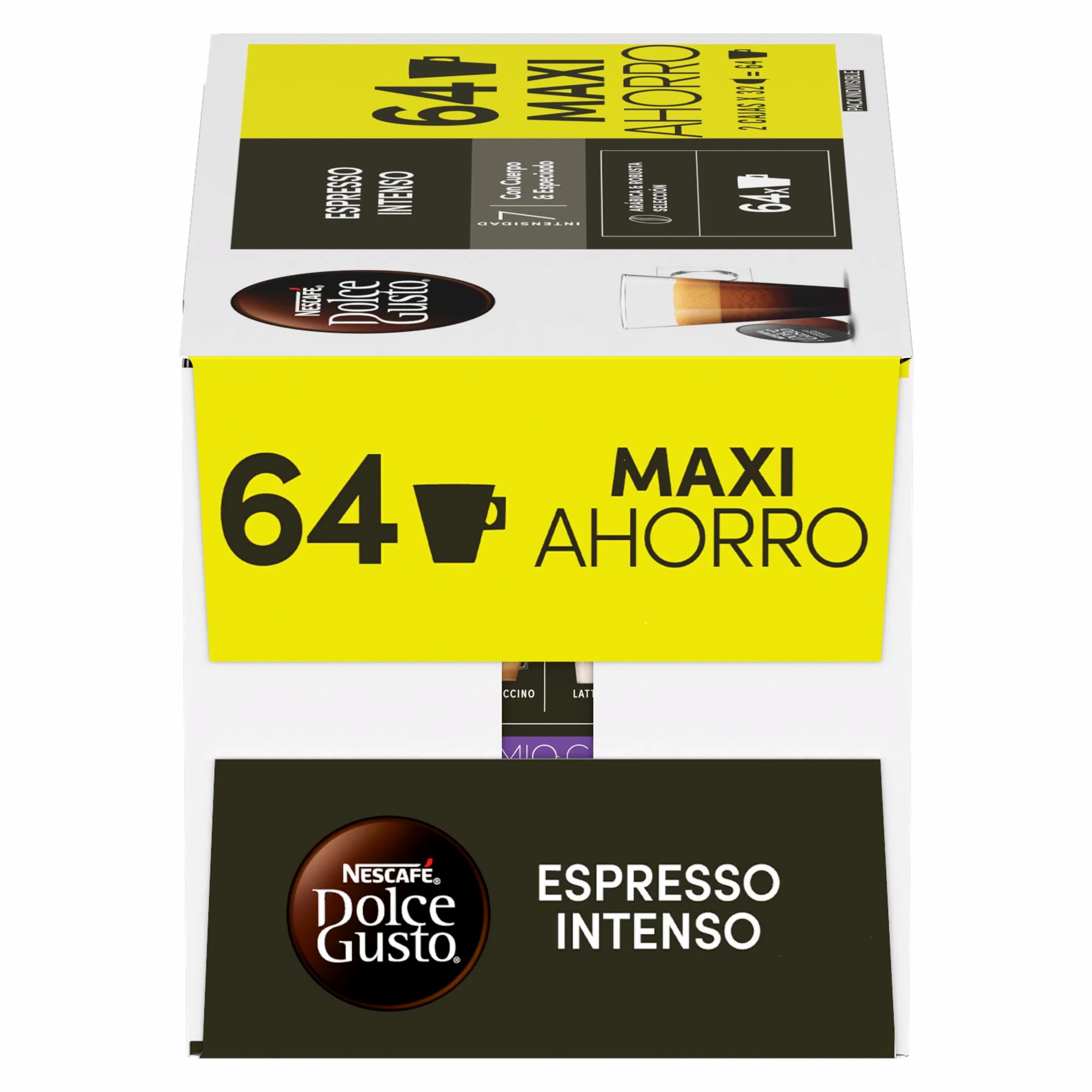 NESCAFÉ Dolce Gusto Espresso Intenso - Cápsulas de Café, 64 Cápsulas (2x32) - Orgiginales para cafeteras Dolce Gusto