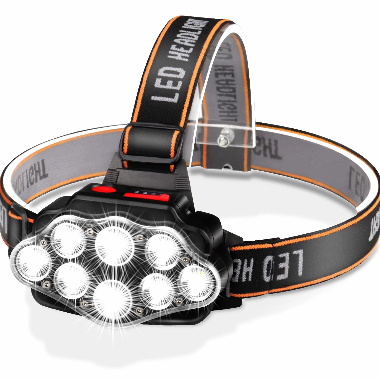 Linterna Frontal LED Recargable 500M IPX20, DAWINSIE, 4 Modos, Impermeable para Casco Pesca Camping