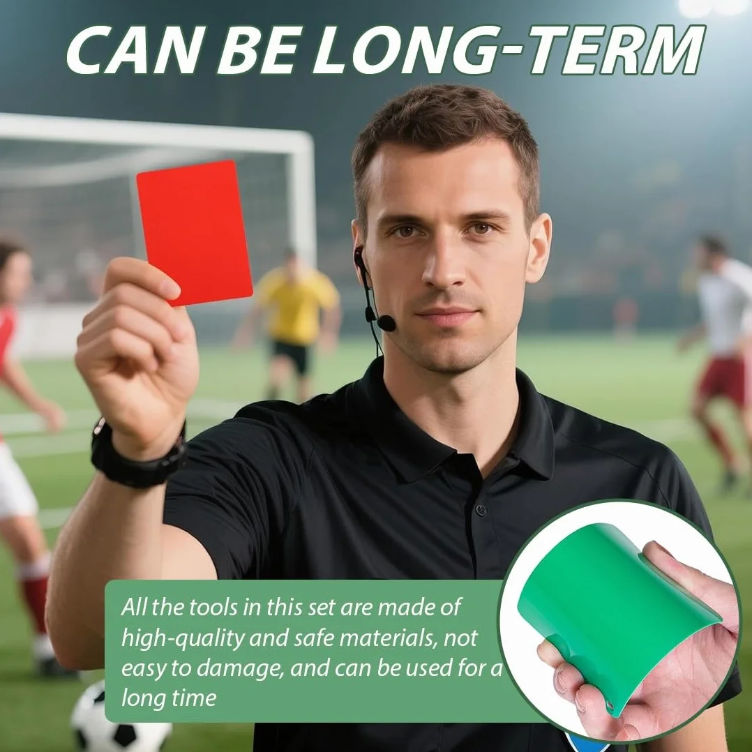 Juego de 9 Tarjetas de Árbitro de Fútbol Verdes Rojas y Amarillas para Deporte Escolar