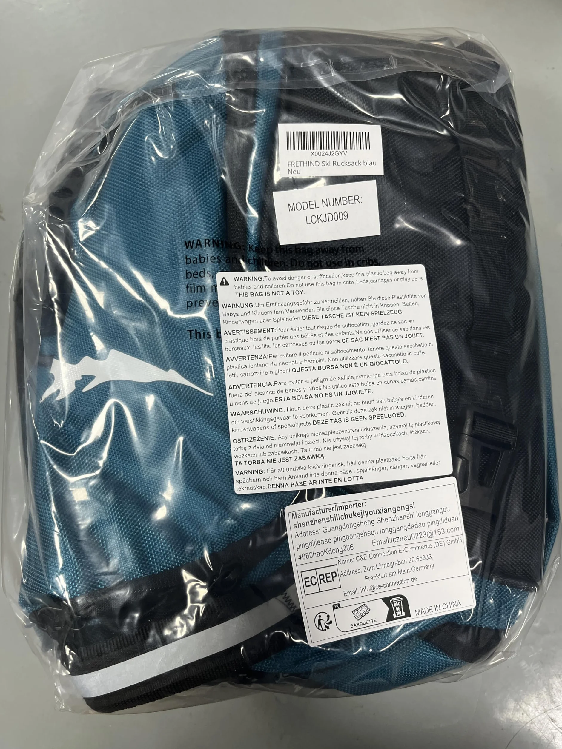 Mochila de Esquí 50L Bolsa Nailon Compartimento Casco Botas