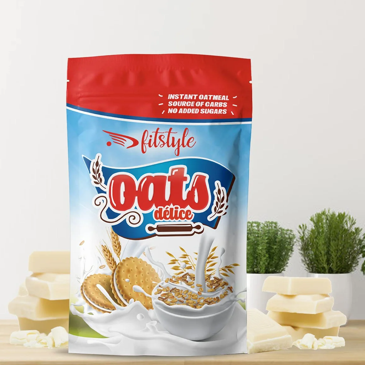 Avena sabor Chocolate Blanco 500g | 100% Integral y con aroma intenso | Fuente de proteína vegana | Sin azúcar añadido