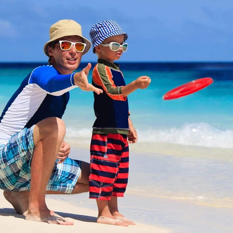 EQLEF Flying Disks Soft Toy Silicona Deportes al Aire Libre 2 Pcs Rojo y Azul