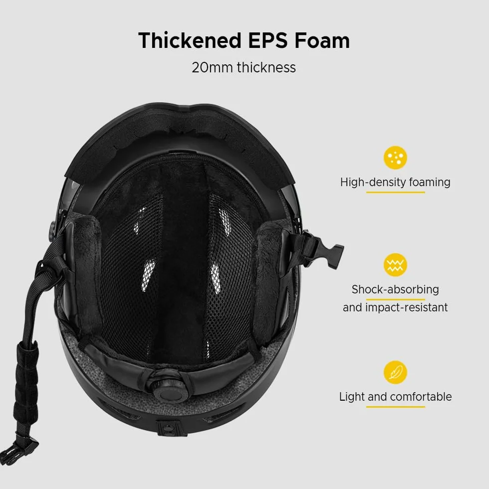 Lixada Casco de esquí Integrado con Gafas de Visera extraíbles para Hombres y Mujeres