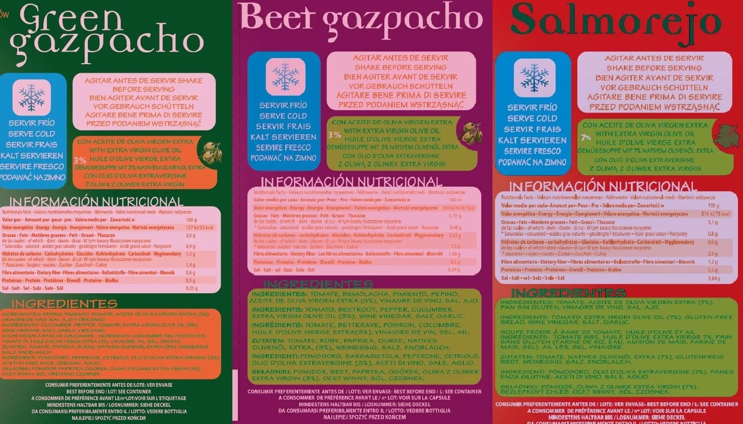 Villaolivo Pack Gazpachos y Salmorejos 1L (6 Botellas) Bio y Tradicional 100% Natural Sin Conservantes