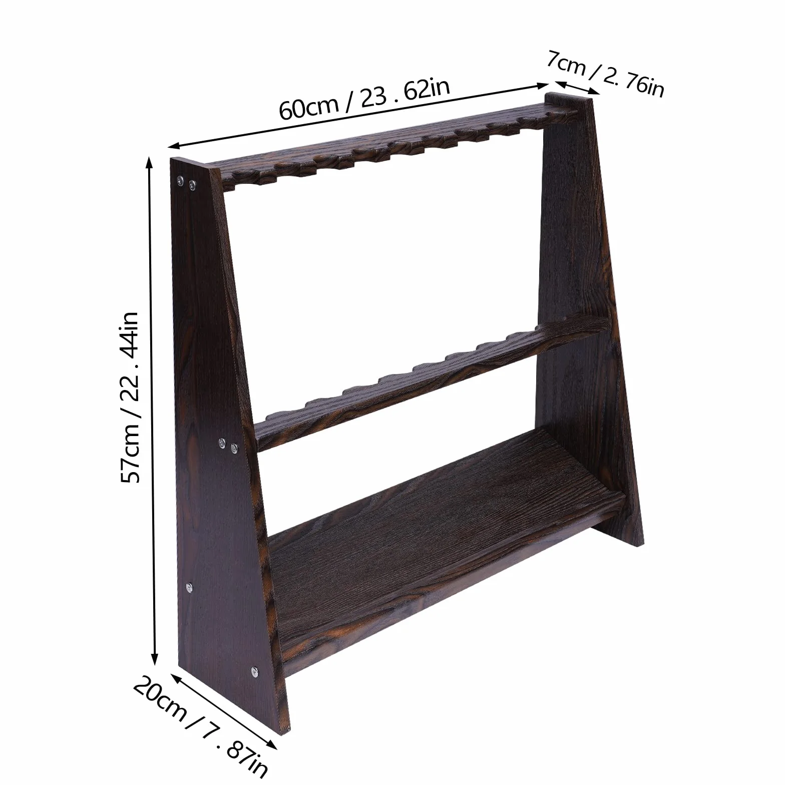 JUUTALK Soporte de pared para tacos de billar 57x20x60 cm marrón