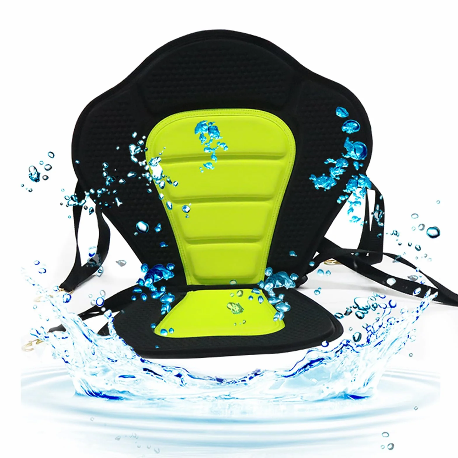 Asiento Para Kayak Portátil con Respaldo Alto Ajustable y 4 Correas, Acolchado para Pesca, Piragüismo, Deriva, Rafting