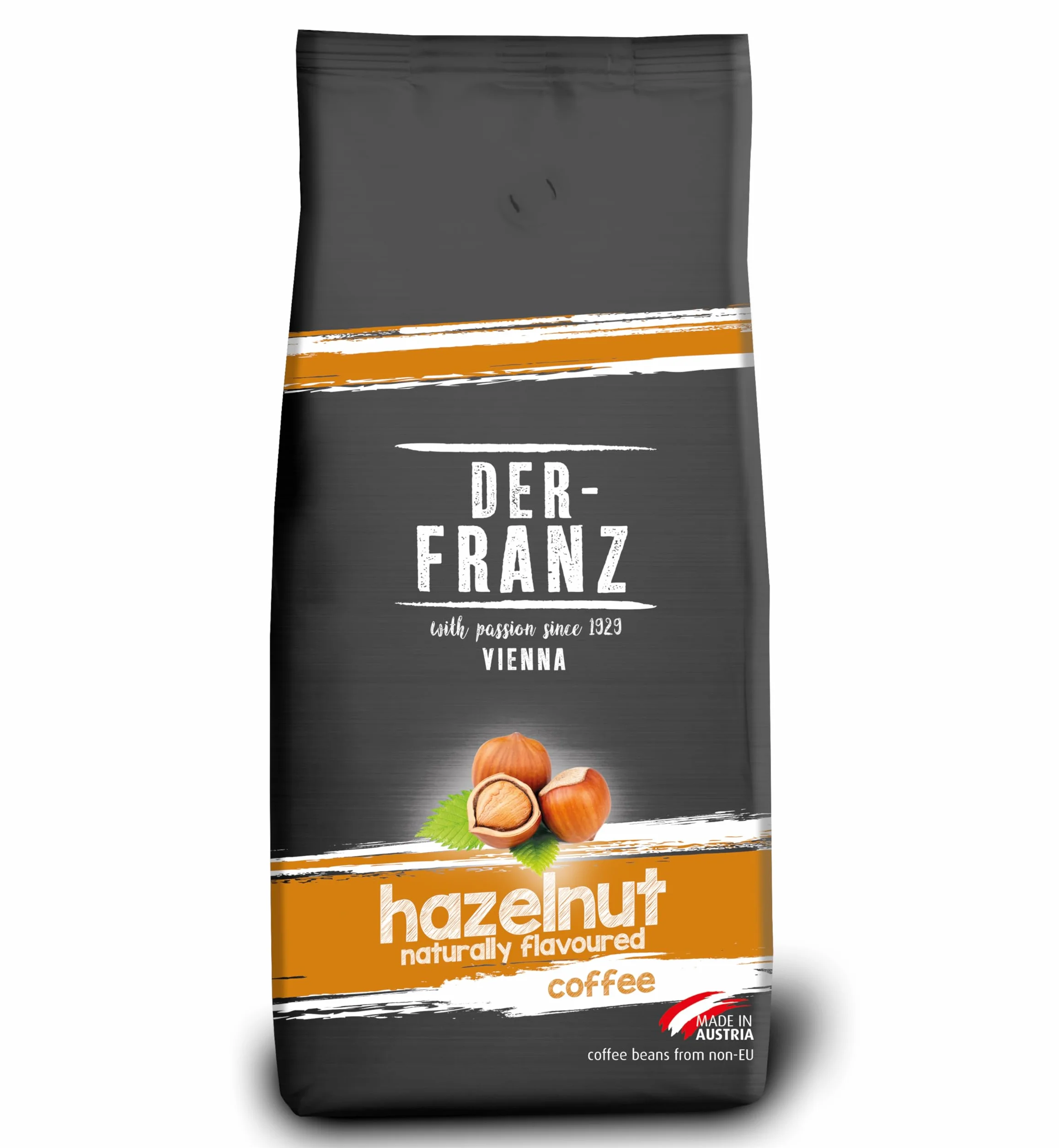 Der-Franz Café, Aromatizados con Avellana, Café mezcla de Arábica y Robusta granos enteros, 1000 g