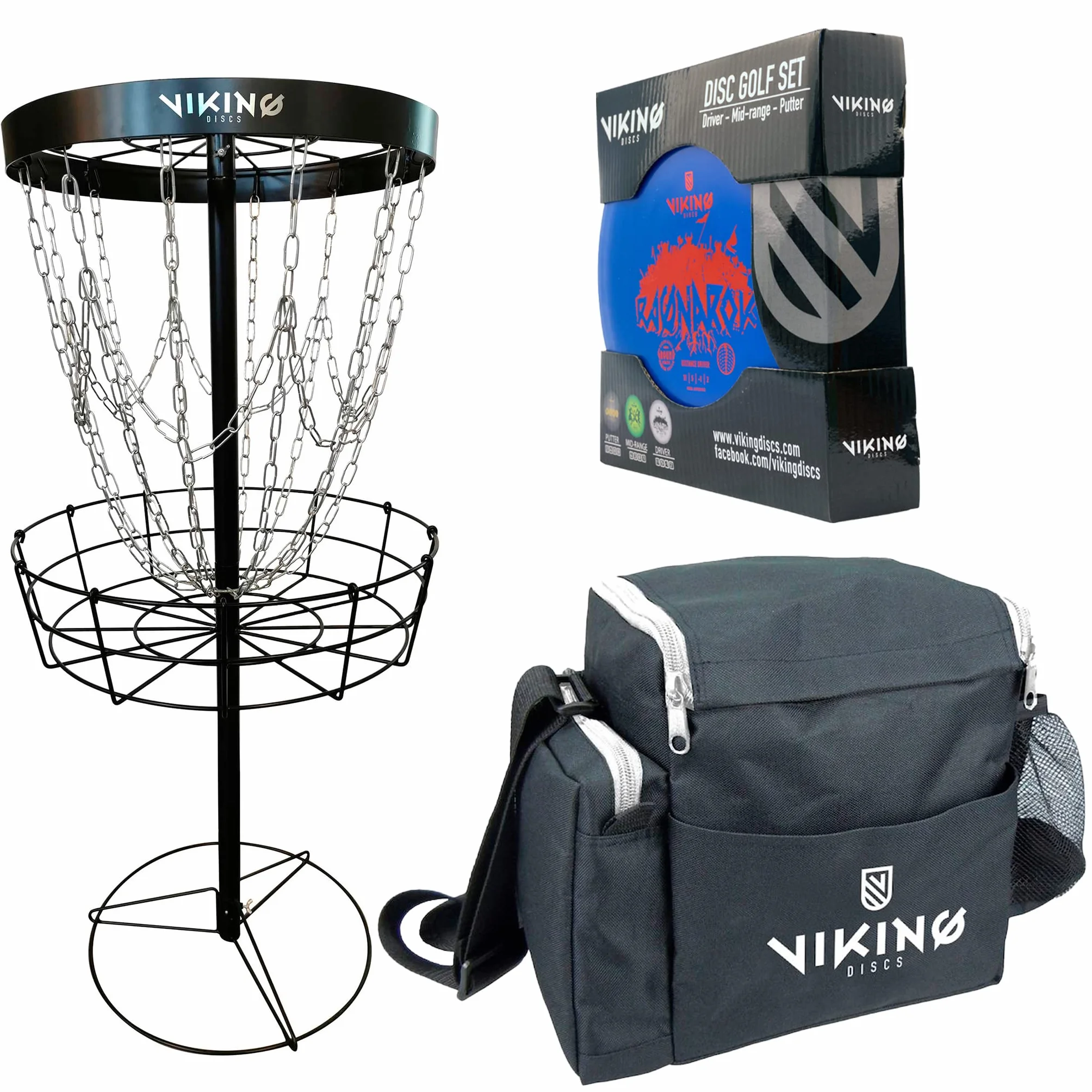 Viking Discs Discgolf Juego de Disco Cesta Bolsa Putter Conductor Distancia