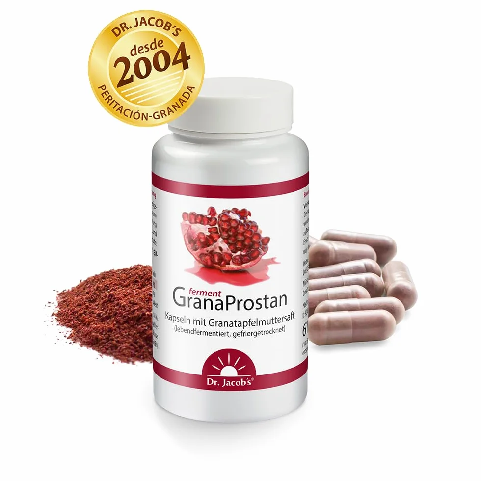 Dr. Jacob’s GranaProstan Fermentado 100 Cápsulas 700 mg Polifenoles Punicalagina Extracto de Granada