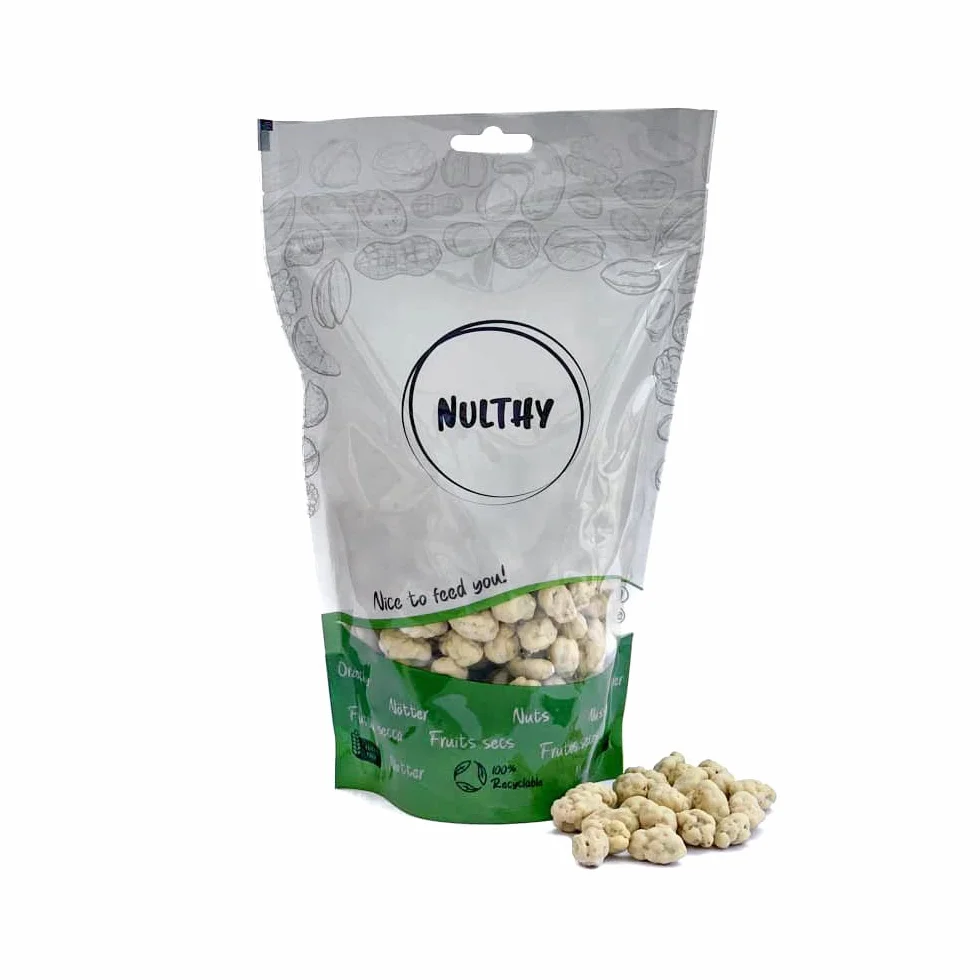 NULTHY - 500gr Pistacho Recubierto con Chocolate Blanco - Sin Cáscara - Chocolate Belga - Frutos Secos - Sin Gluten
