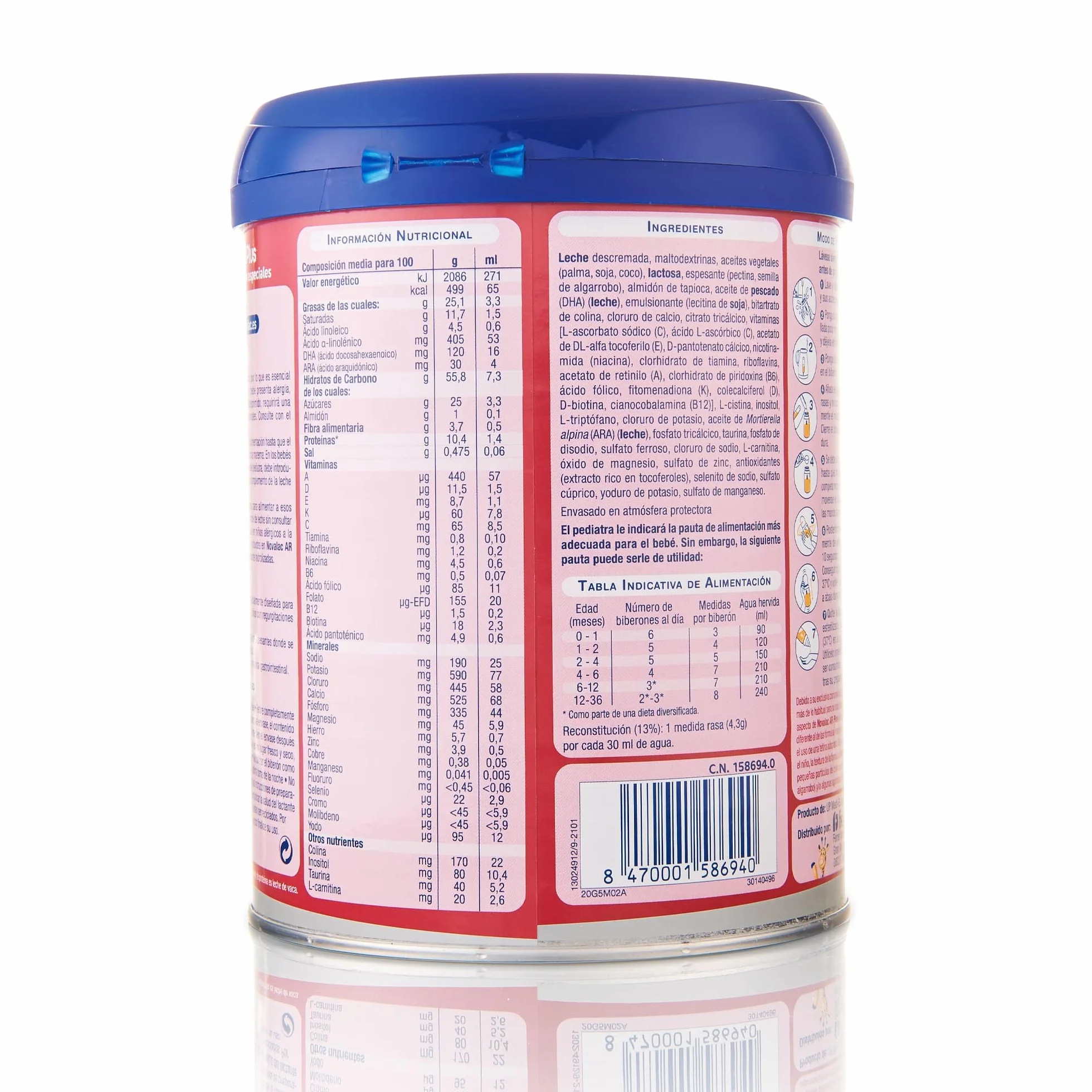 Novalac AR Plus Leche en Polvo para Regurgitaciones Reflujo Gastroesofágico 800 g