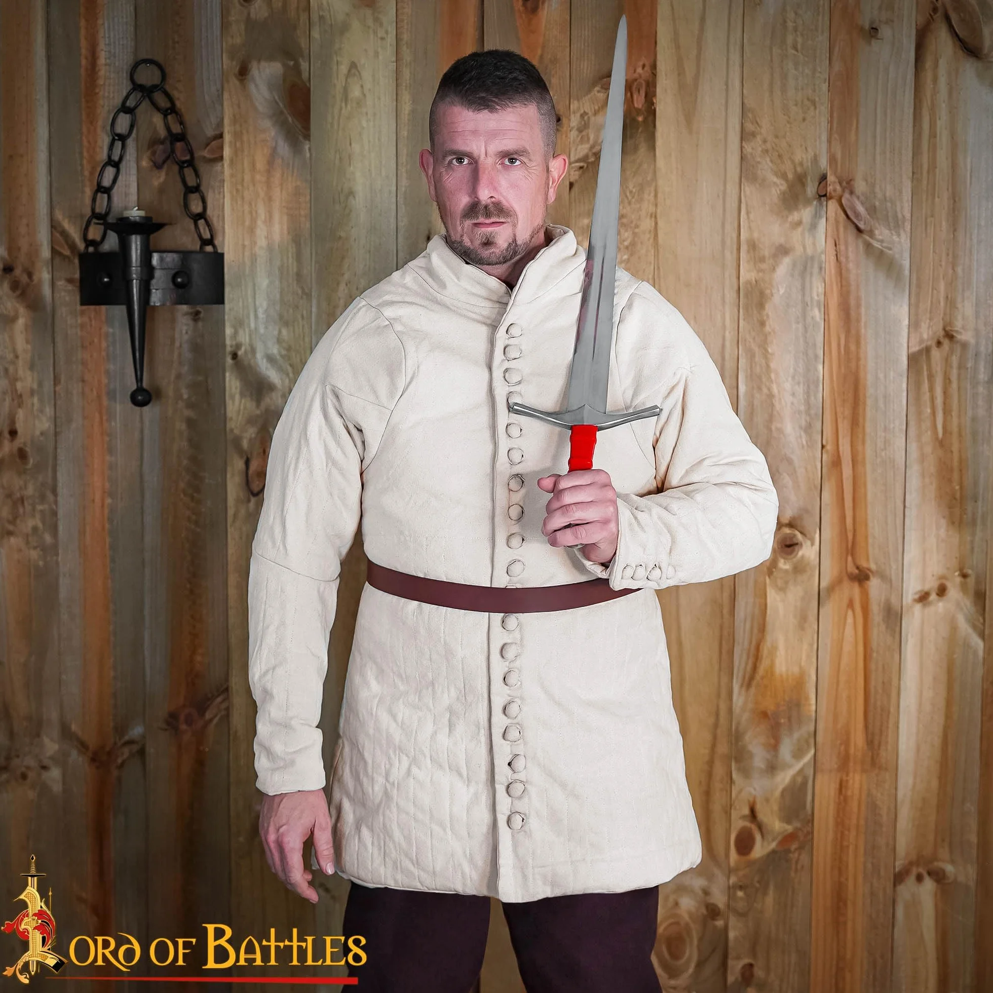 Medieval Gambeson Real Armor Abrigo acolchado grueso lona algodón tres capas