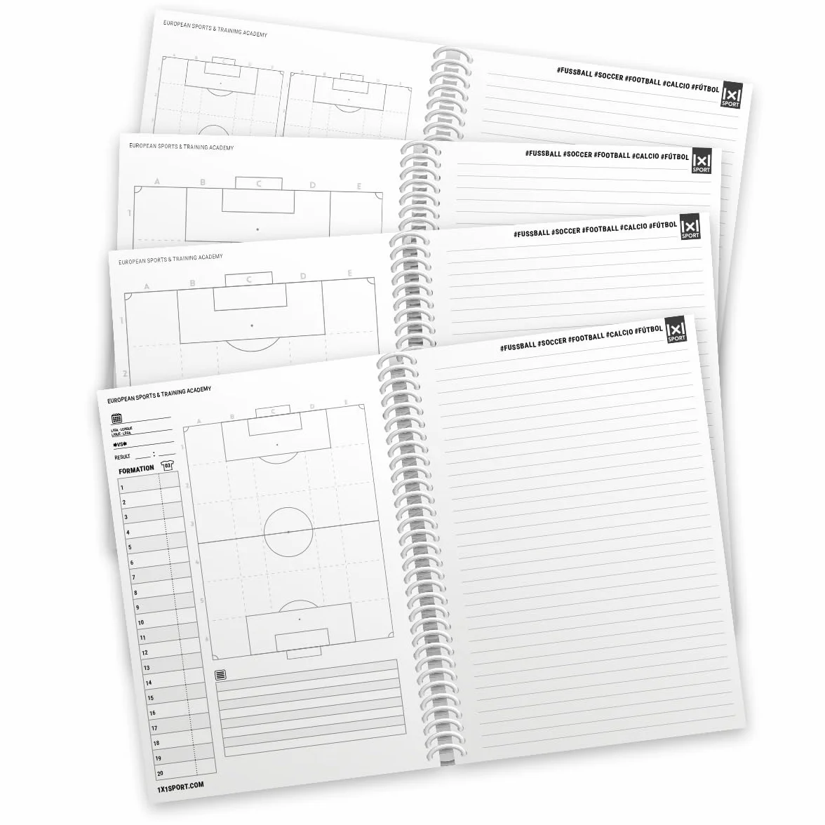 Plantillas de Juego Para Entrenadores de Fútbol, Planos del Campo, Tamaño Din A5