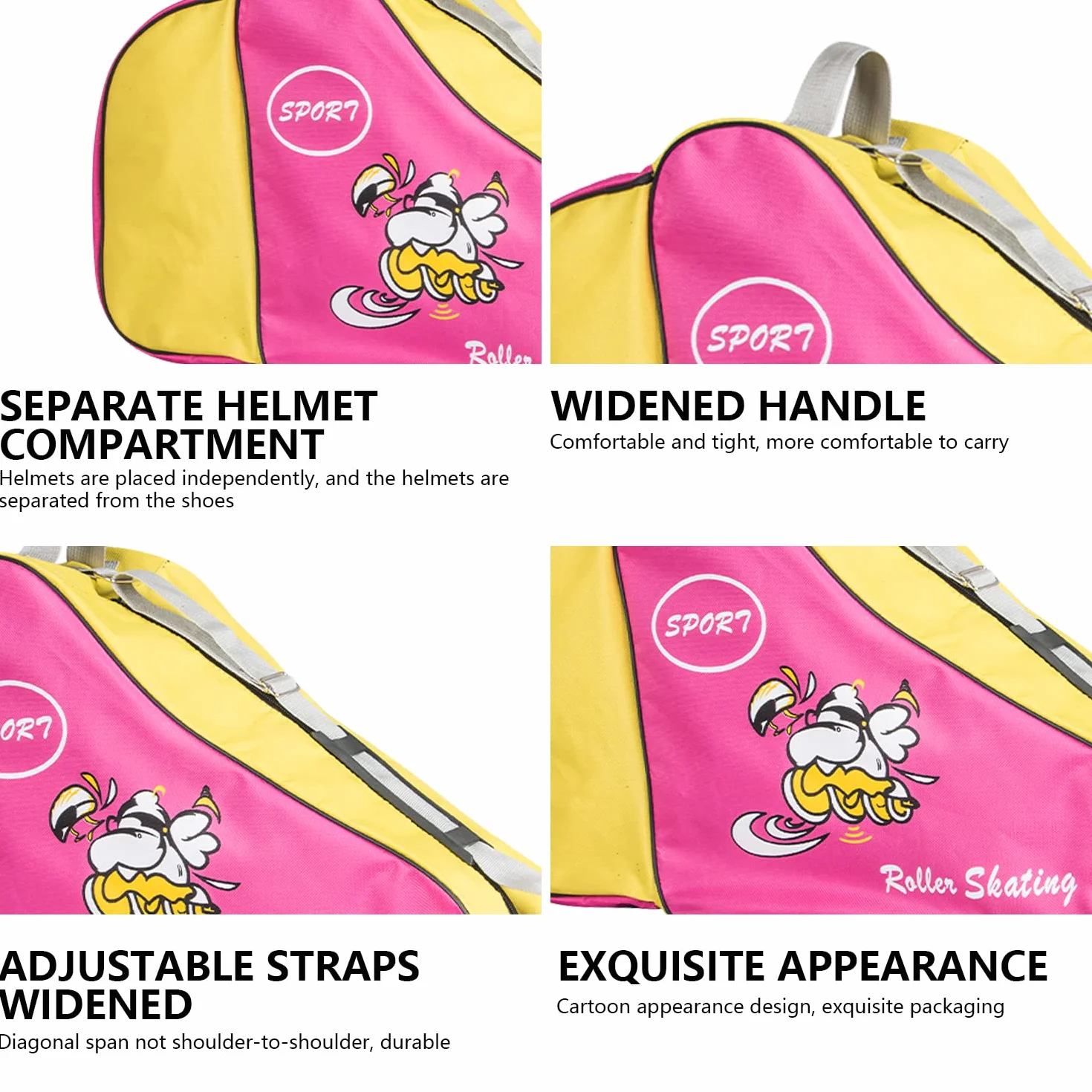 Bolsa de Patinaje con Ruedas, Bolsa de Transporte para Patines, Correa Ajustable, Unisex