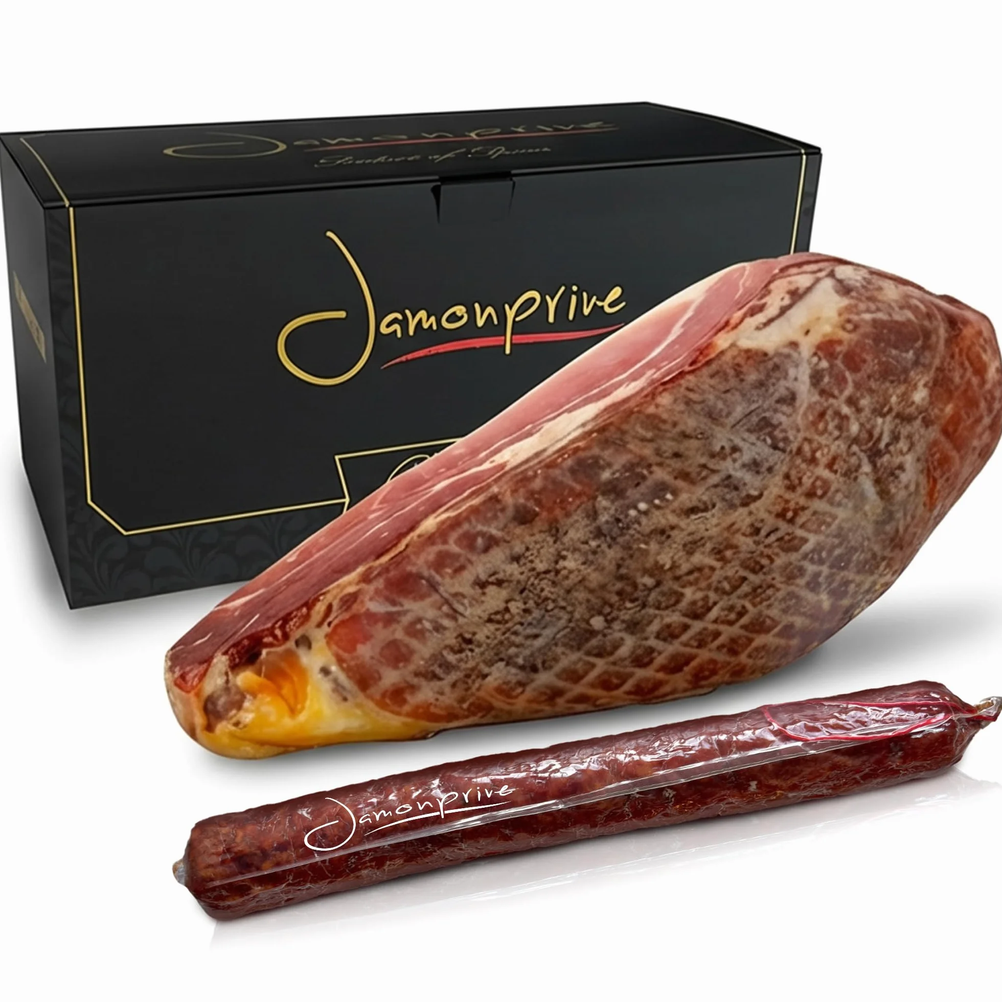 Jamon Serrano Deshuesado 1 Kg con Chorizo Ibérico – Mini Jamón Serrano – Sabor Tradicional Curado