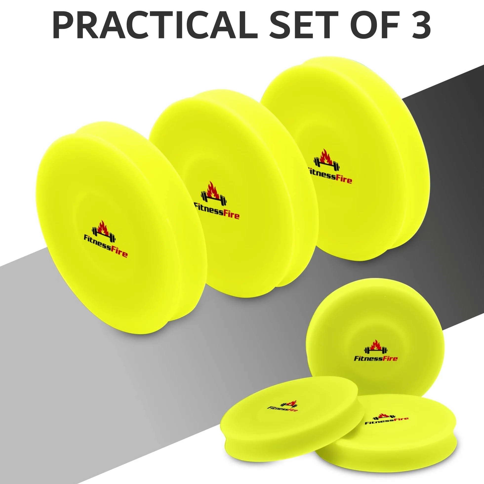 Set de 3 Mini Frisbee - Disco volador 60 metros - Amarillo
