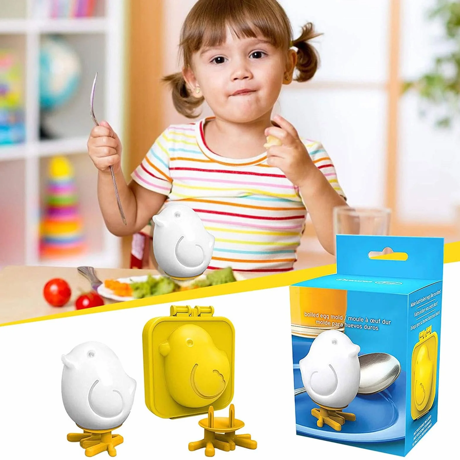 Molde para huevos con forma de pollito, color amarillo, molde para huevos cocidos, molde para huevos cocidos, molde para huevos cocidos, para huevos cocidos, huevos de Pascua, pollitos
