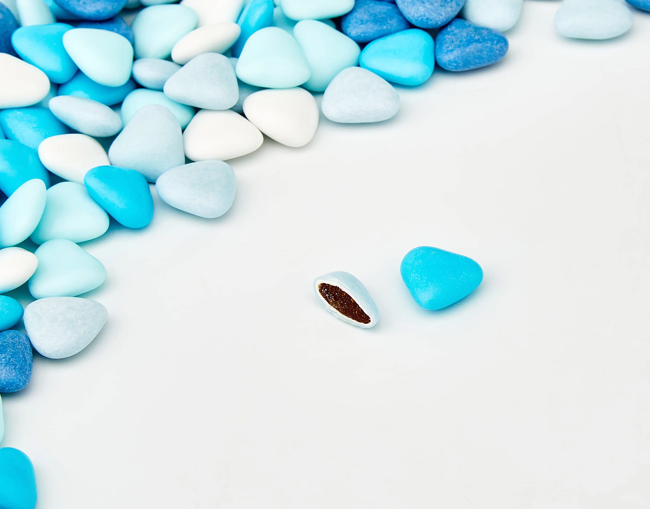 Buratti Confetti Con Chocolates forma de corazon fantasia azules Azules 1000 g