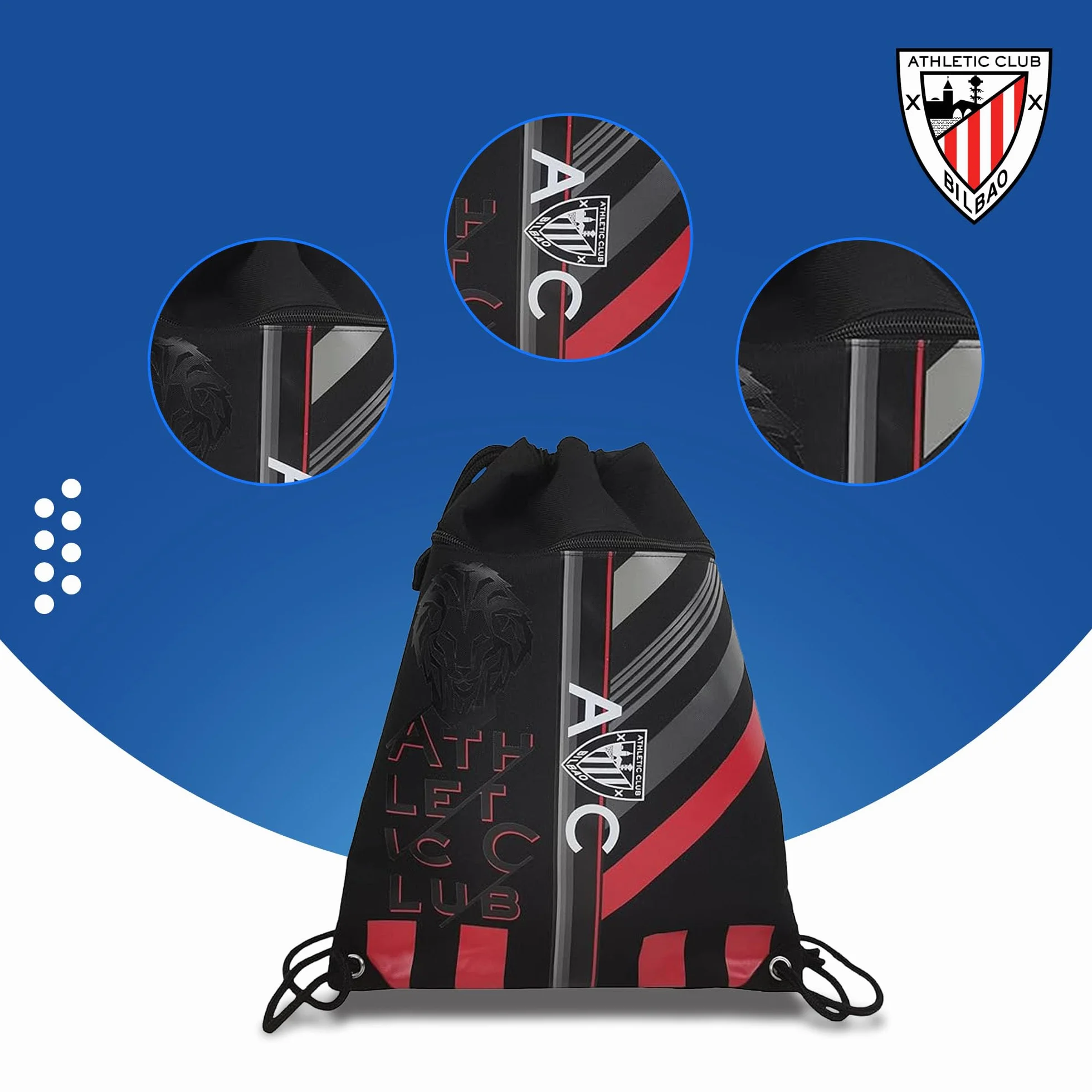 CYPBRANDS Mochila Saco Bolsos Negro Oficial Fútbol Actividades extraescolares
