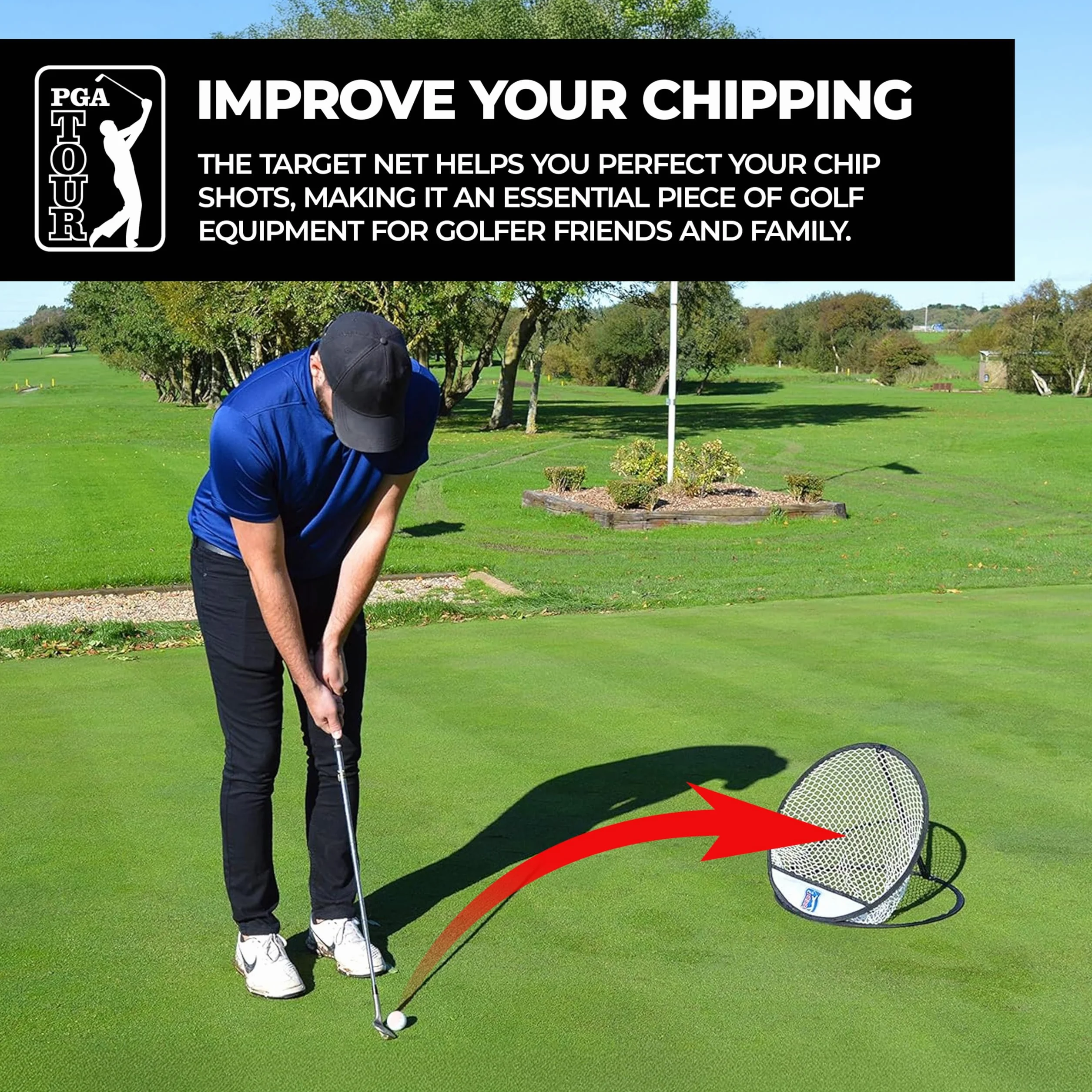 PGA Tour Red Desmontable para Ensayar Chips, Entrenamiento de Objetivos