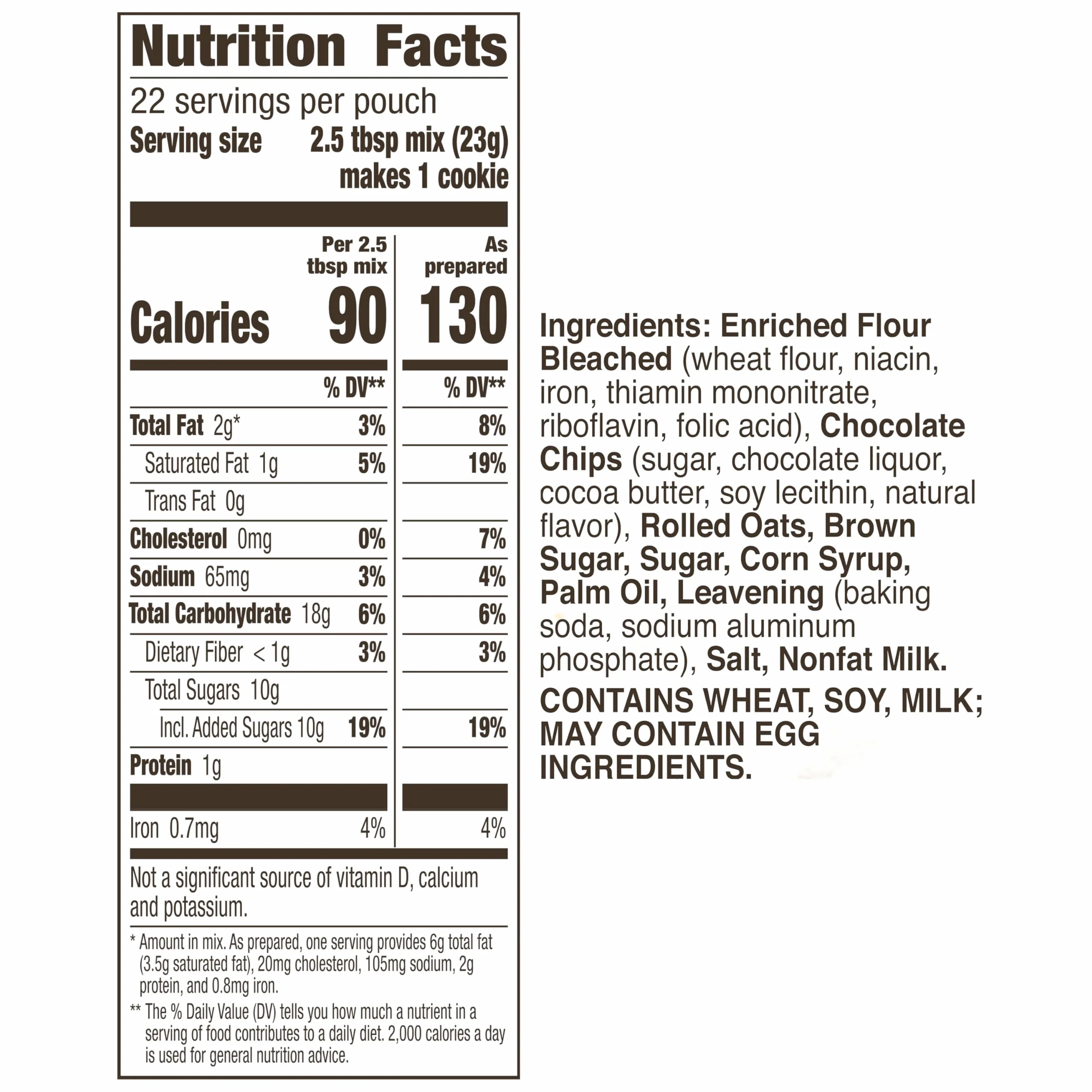 Betty Crocker Mezcla de galletas con chispas de chocolate y avena, 17.4 onzas Betty Crocker