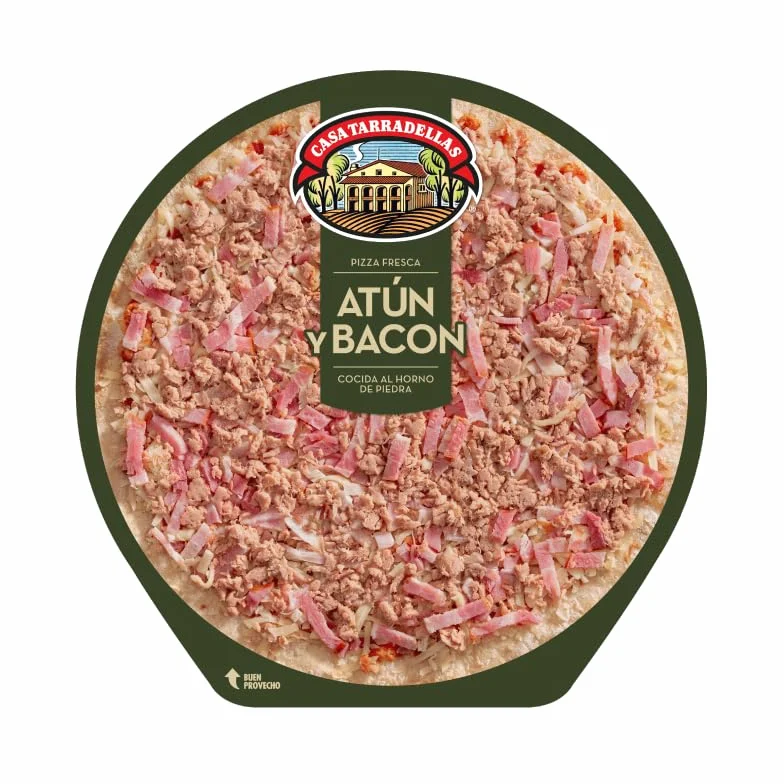 Pizza fresca de jamón y queso cocida al horno de piedra CASA TARRADELLAS 405 g Pack 4