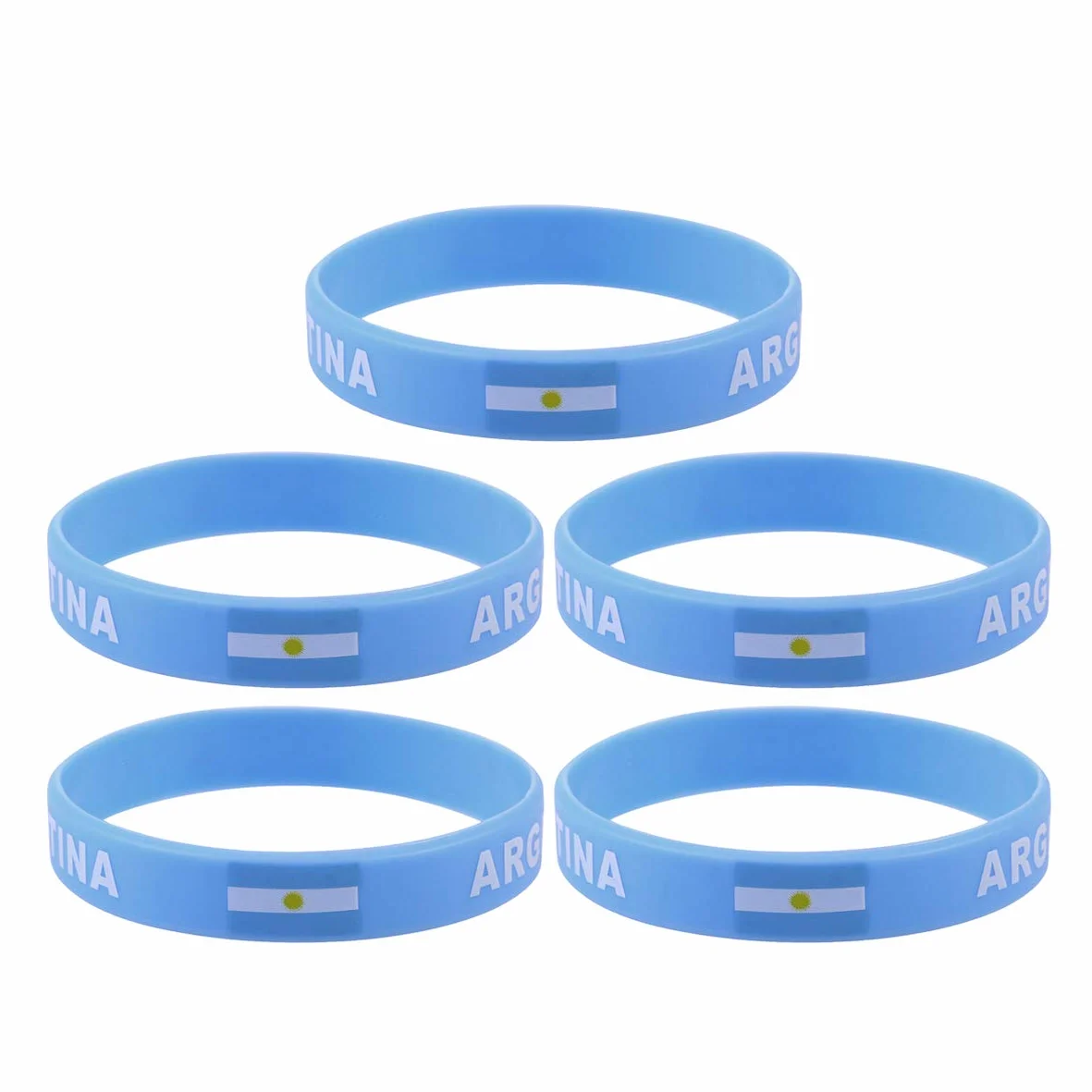 BESPORTBLE 5 Piezas Silicona Argentina País Pulsera Deportes Nacional Copa Favor 2020 Olimpiada