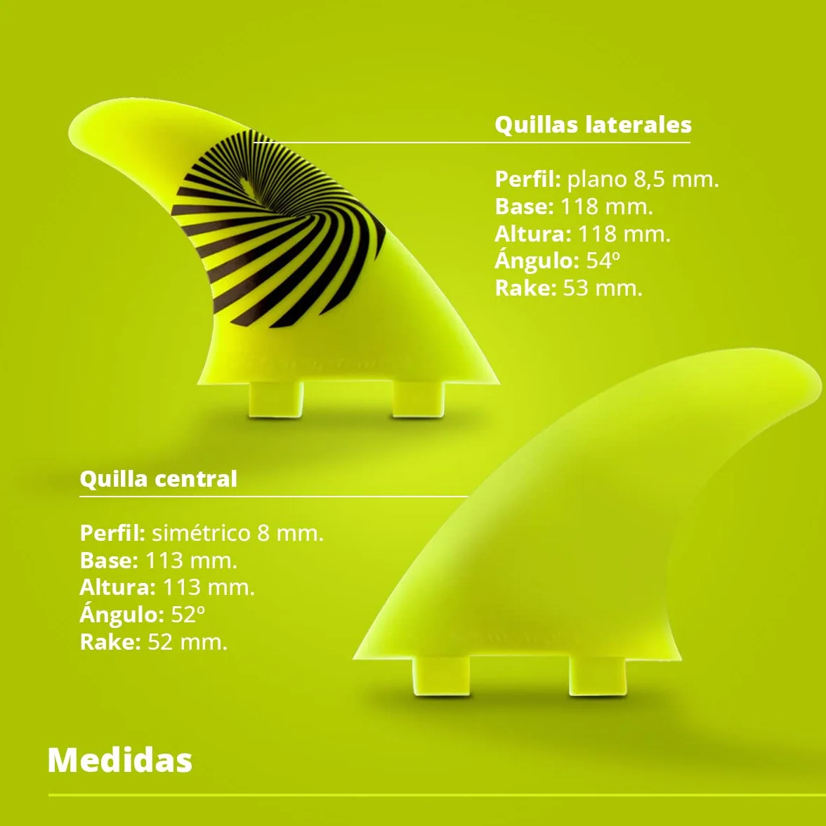 QUILLAS Surf de Fibra de Vidrio FCS Compatibles Pack Ecológico Talla A1 75-90 Kg