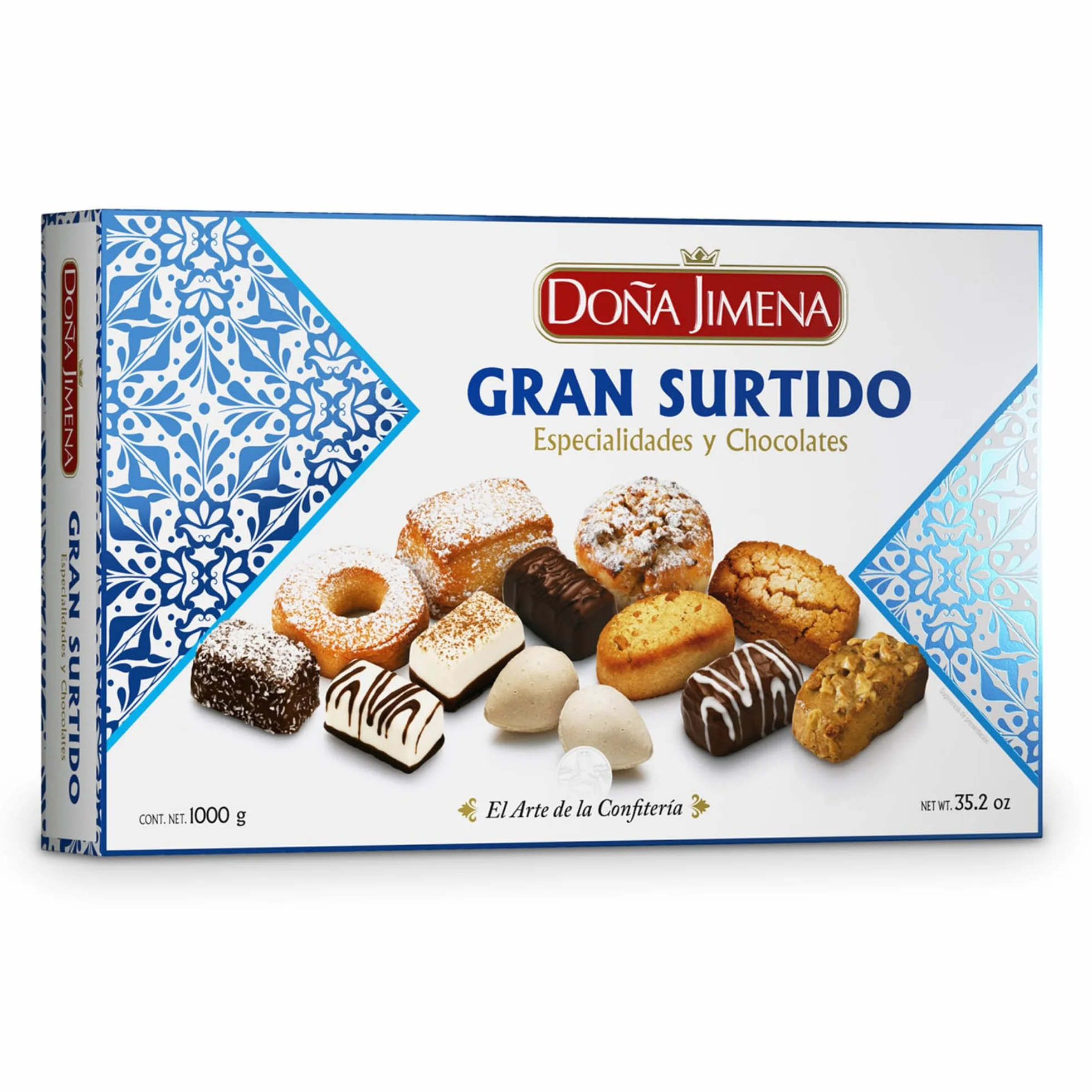 Doña Jimena Gran Surtido de Dulces Tradicionales 1000 Gramos, Especialidades y Chocolates Mini Pralinés Sabores Variados, Típico Dulce Navideño Receta Artesanal
