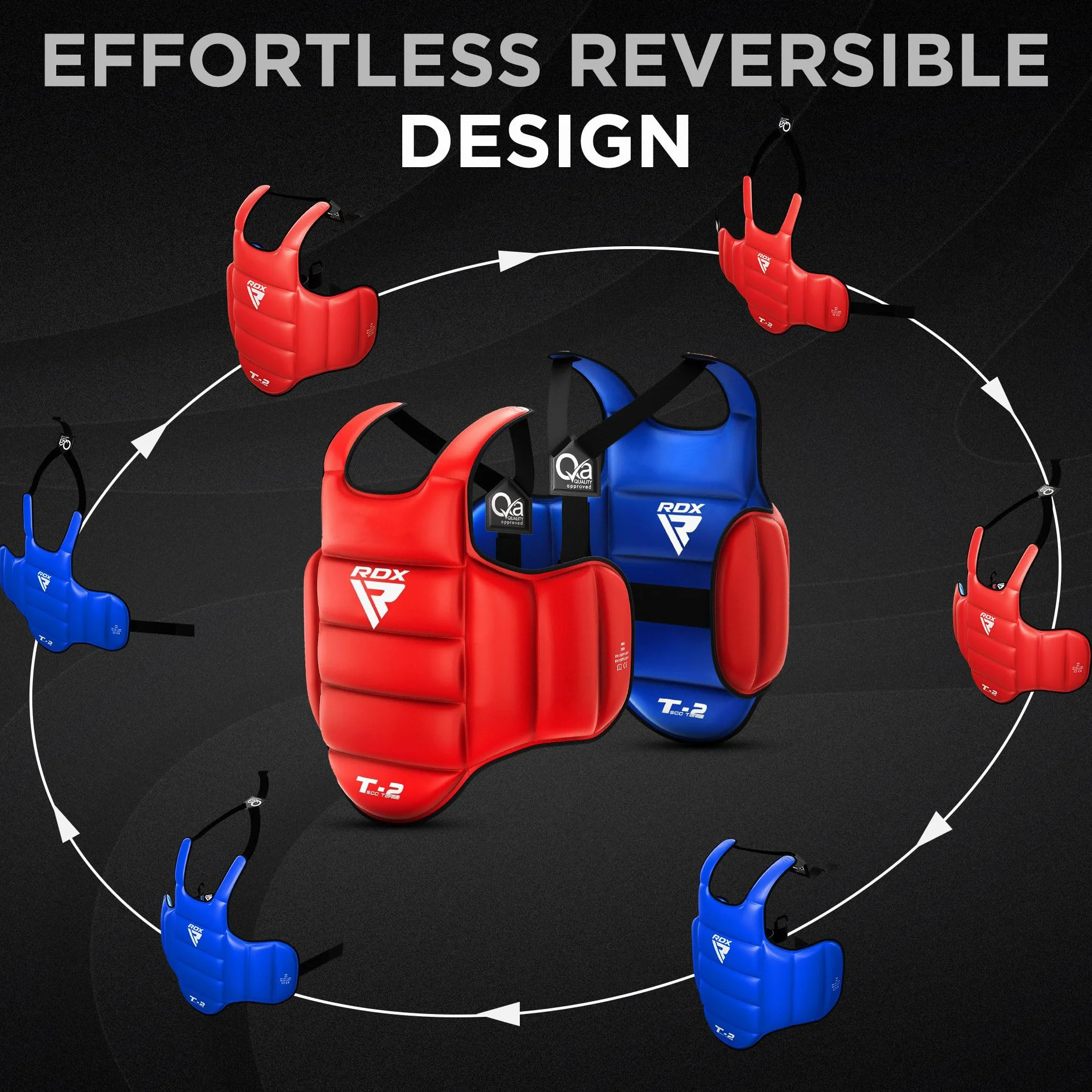 RDX Protector de pecho reversible boxeo kickboxing Muay Thai ajustable