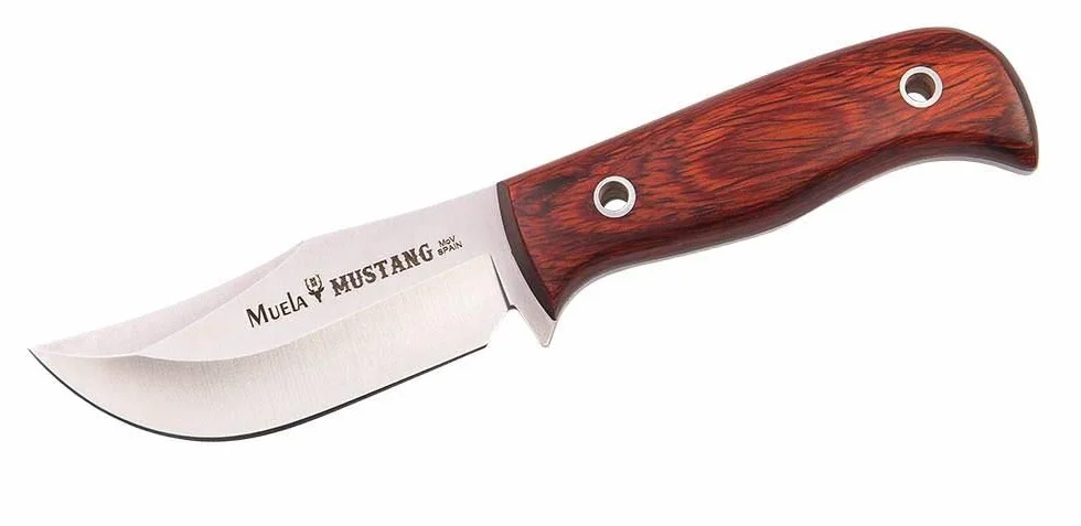Muela cuchillo de caza MUSTANG-8R hoja acero inoxidable ACX-380 8 cm empuñadura madera coral 9 cm