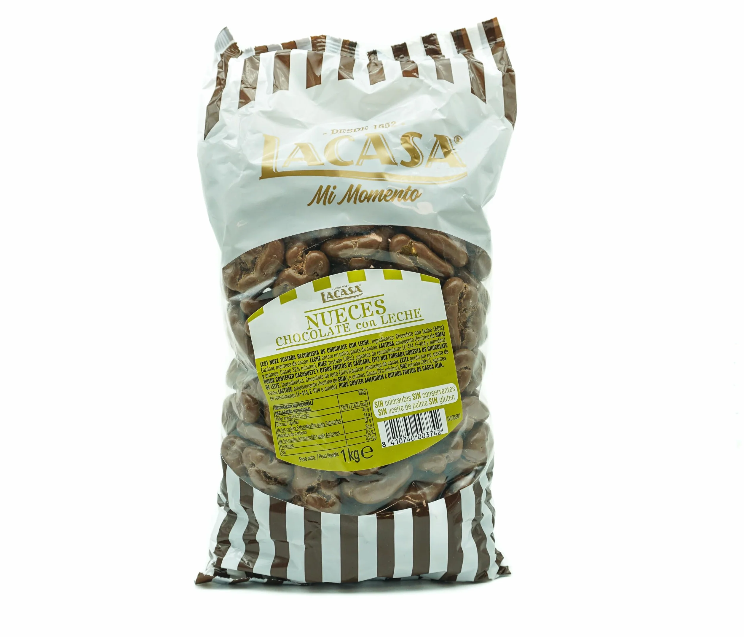 NUECES CUBIERTAS CHOCOLATE CON LECHE BOLSA 1 KG NUECES CON CHOCOLATE