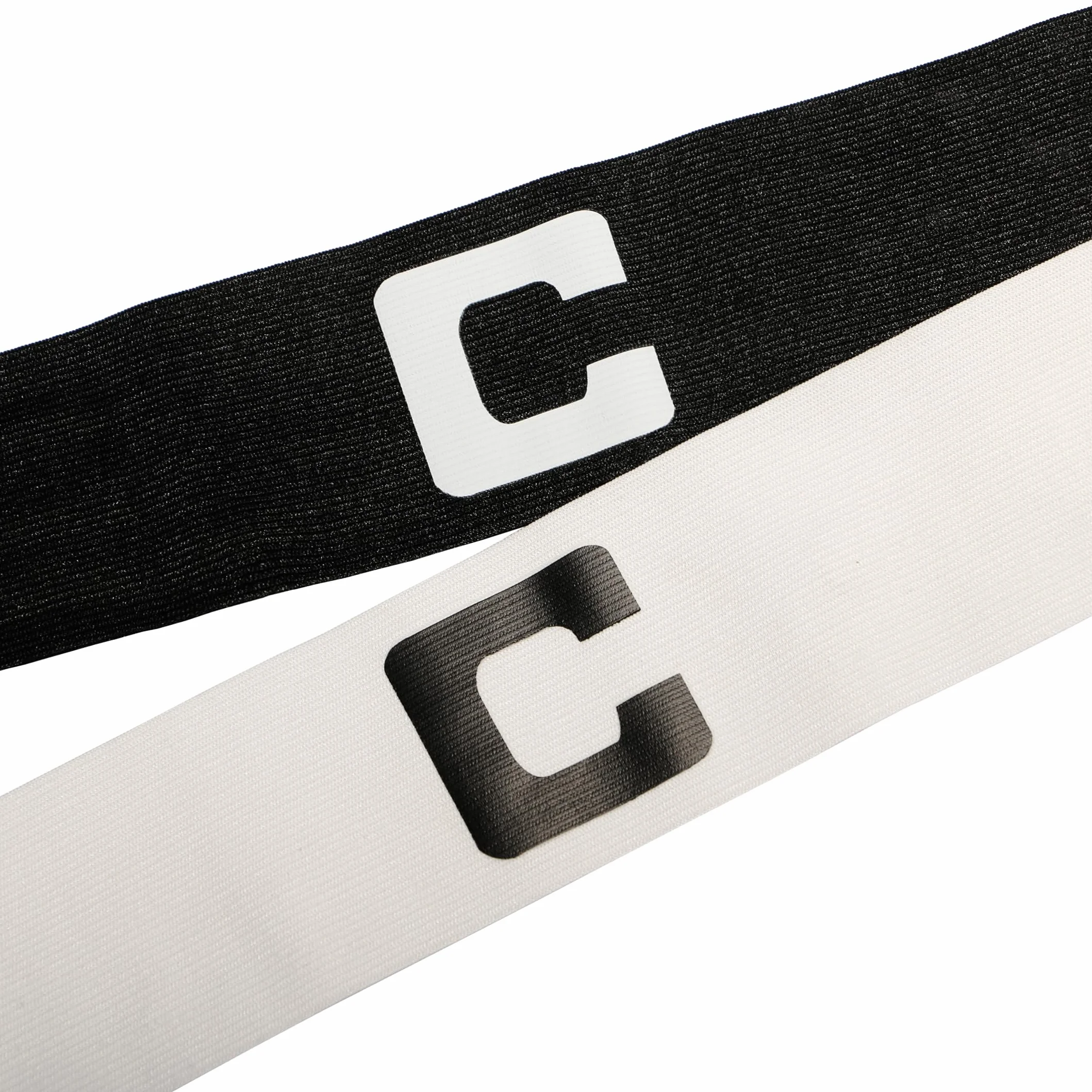 Brazalete de Capitán de Fútbol Infantil, 2 Cintas Blanco y Negro Junior