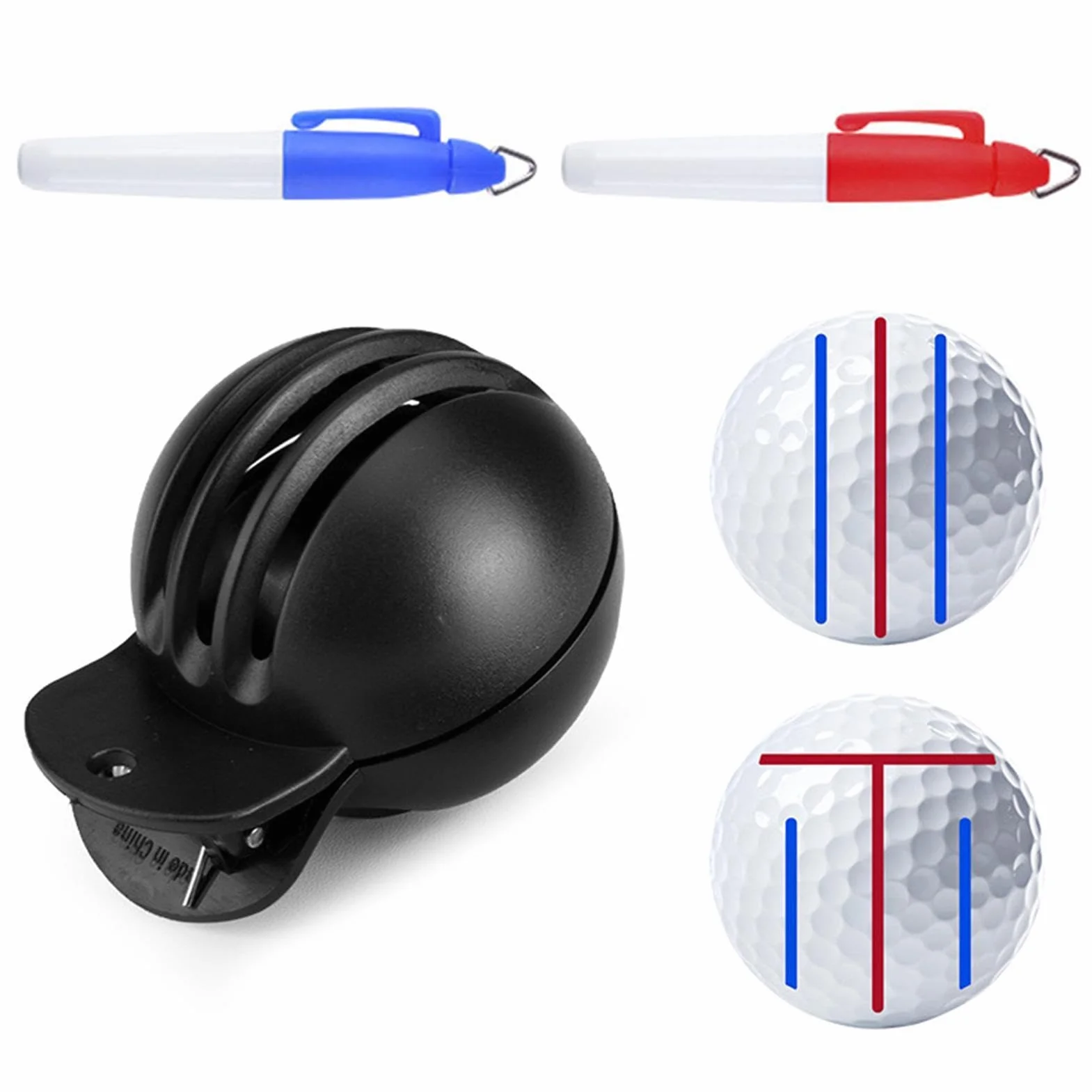 Golf Ball Alignment Tool Kit Line Drawing Marking Template