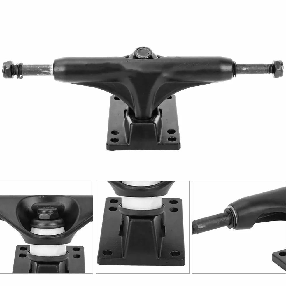 Alomejor 2 Unids Camiones de Skate Profesionales, Puente de Dirección para Longboard, Transmisión por Correa, 4 Ruedas