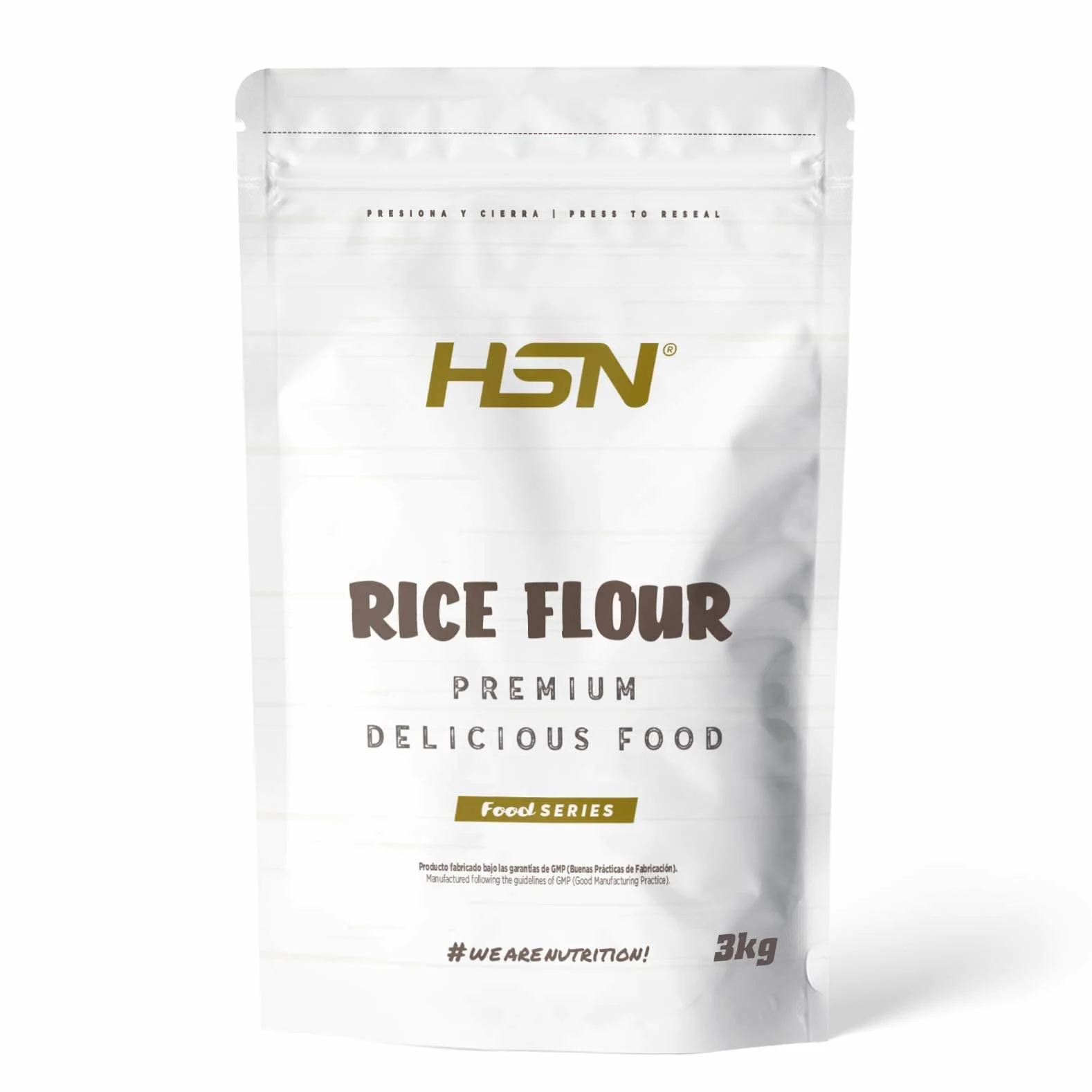 Harina de Arroz de HSN | Sin Sabor 3 Kg = 75 Tomas por Envase | Para Cocinar | Ideal recetas de repostería y cocina para celiacos | No-GMO, Vegano, Sin Gluten