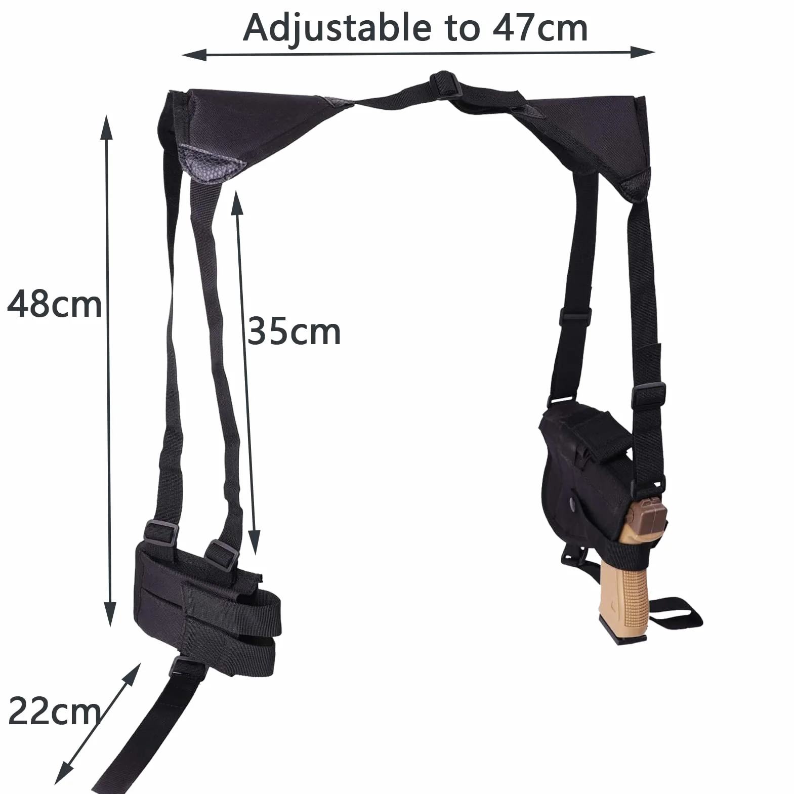 ZONSUSE Pistolera Hombro Funda Oculta Ajustable para Glock Ruger Sig Sauer Smith