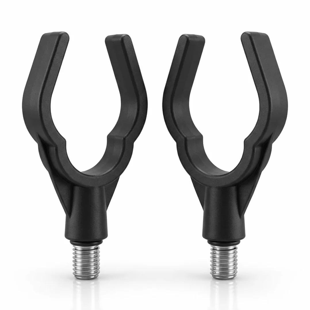 Cabeza de soporte con rosca de tornillo para cañas de pescar carpfishing 2 piezas Negro