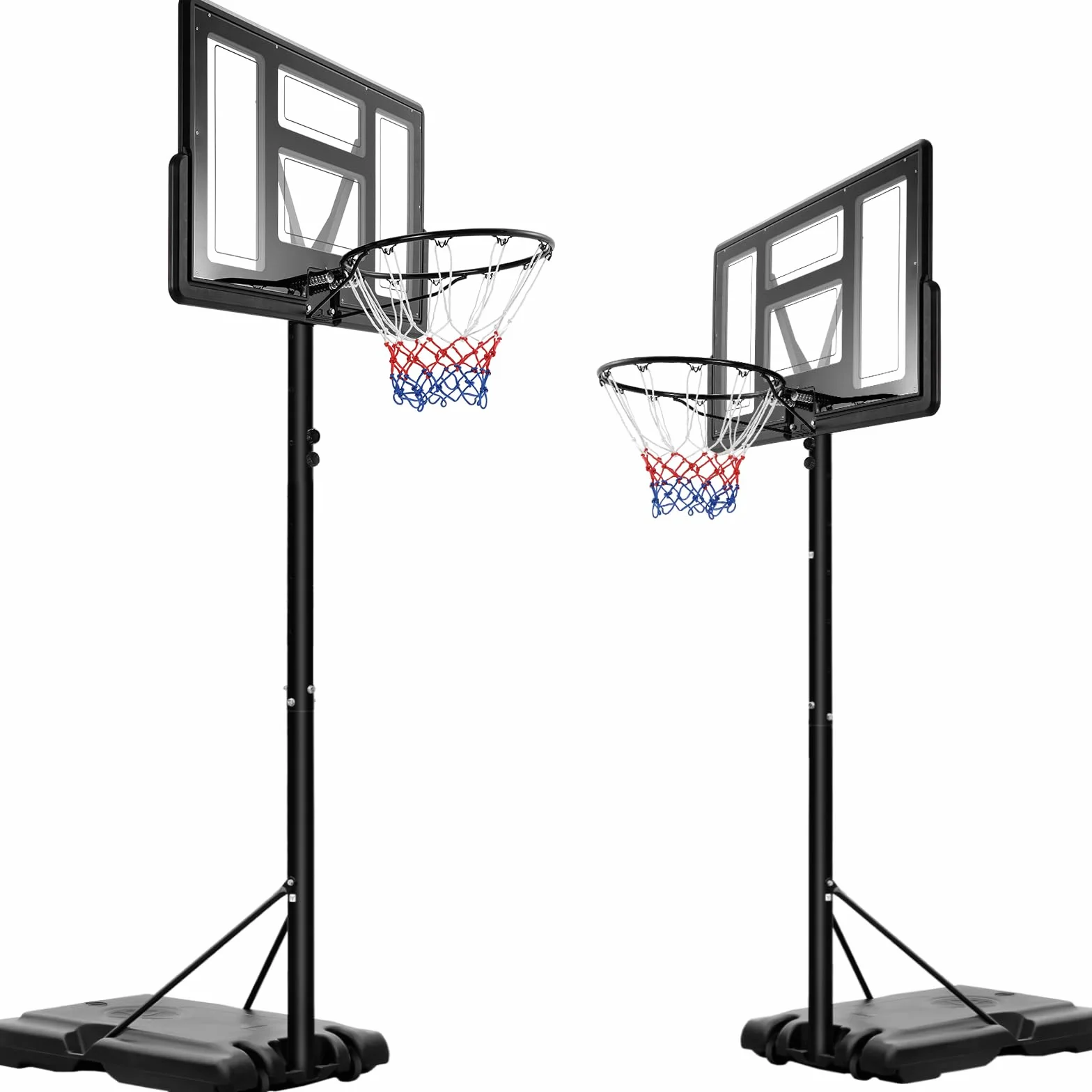 Canasta de Baloncesto Exterior Ajustable 230-305 cm Portátil Tablero Irrompible 110 cm Negro