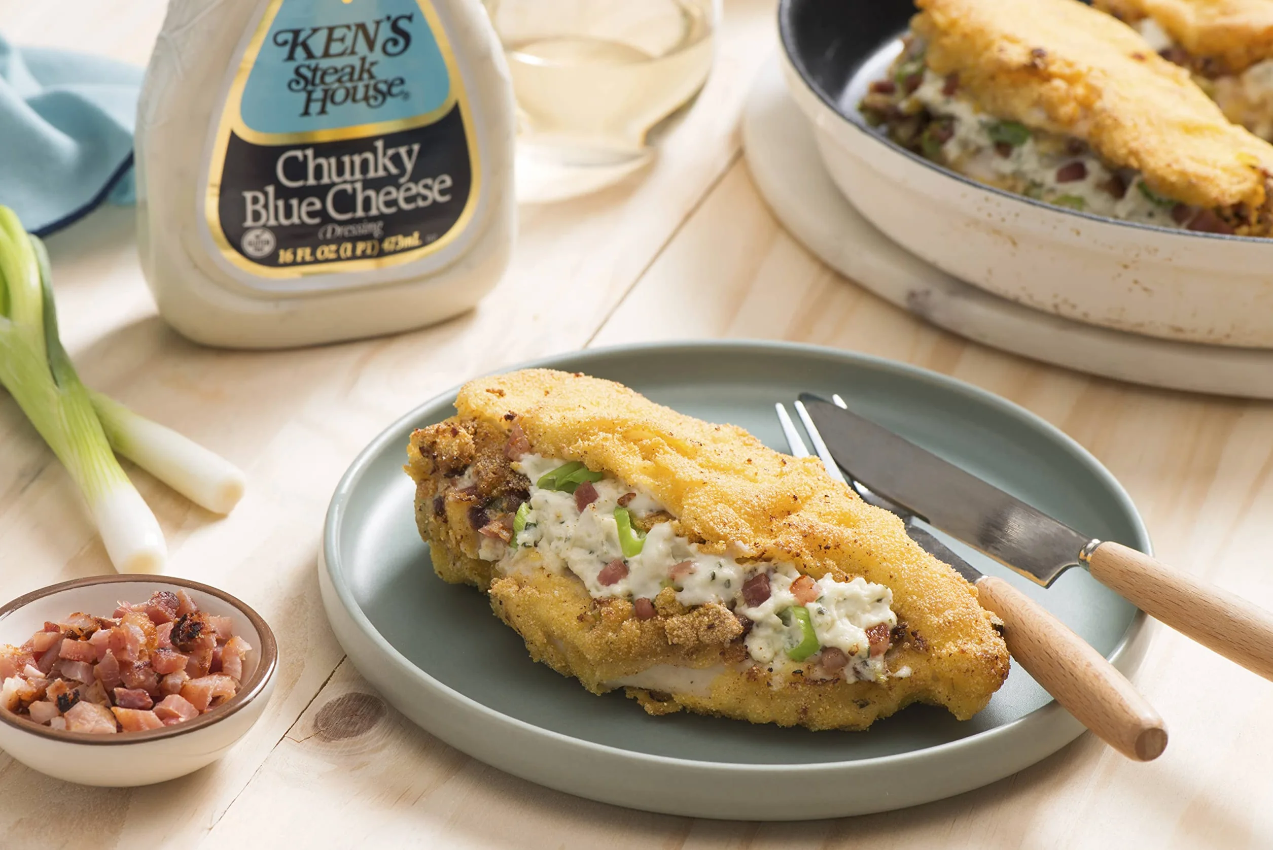 Ken's Steak House Lite Chunky Blue Cheese Dressing (2 Pack)