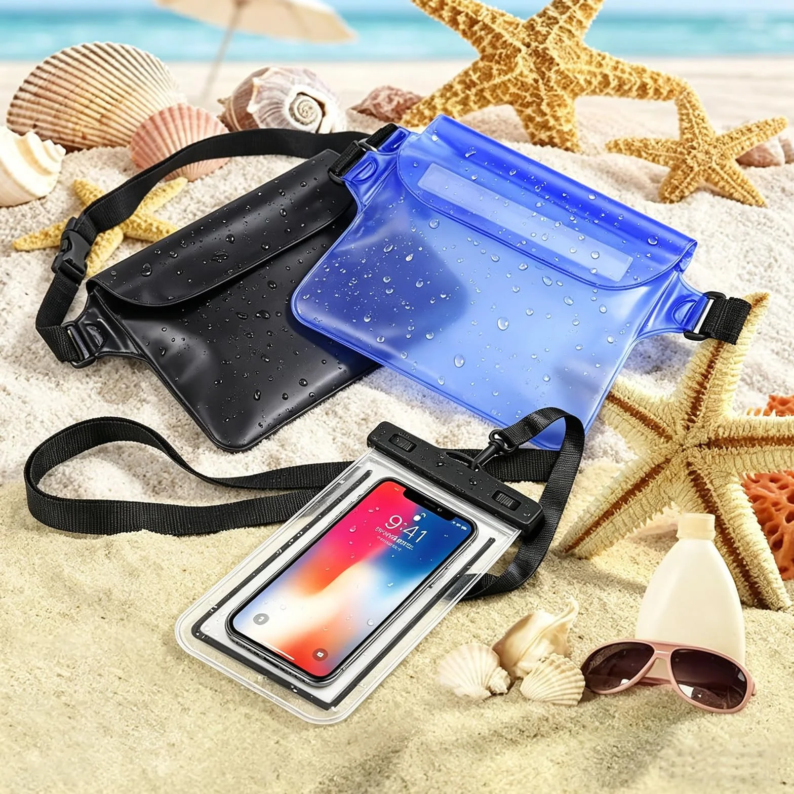 Bolsas Impermeables para Teléfonos Móviles, Tarjetas, iPad y Dinero, Adecuado para Deportes Acuáticos