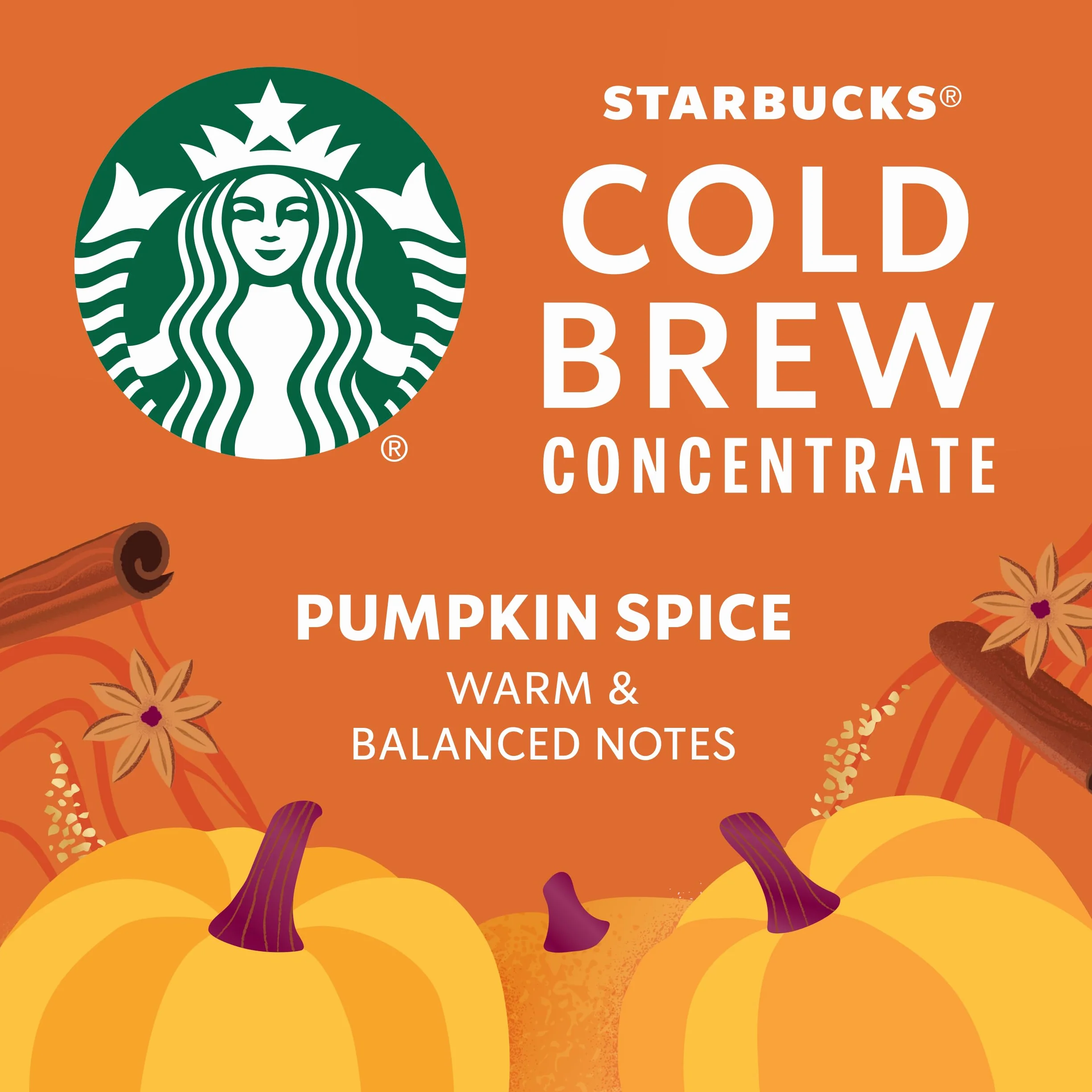Starbucks® Concentrado de preparación fría – Multi Serve 32 onzas de especias de calabaza