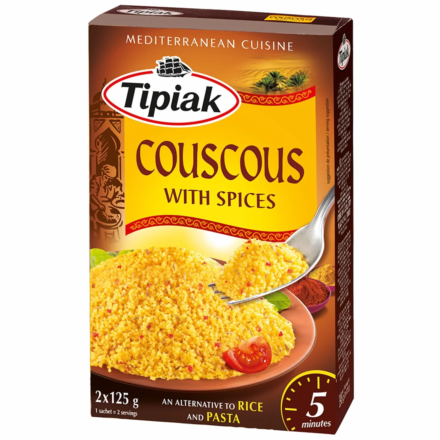 Tipiak Graine de Couscous Parfumé aux Épices du Monde 500 g