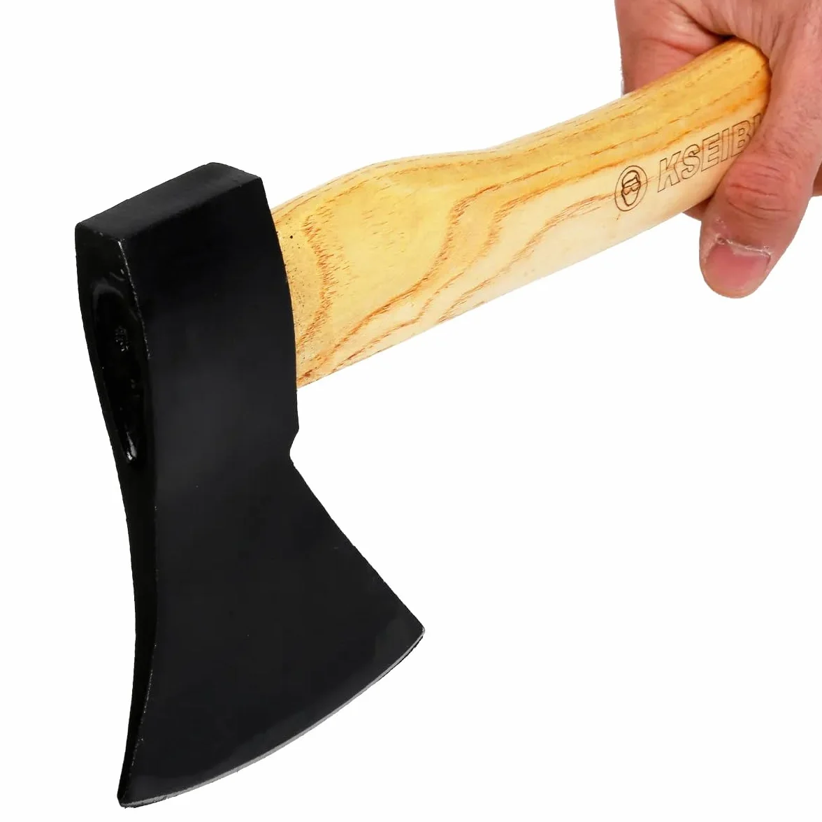 Hacha Pequeña de 600 g con Mango de Madera, Cabeza de Acero al Carbono, Longitud 36 cm