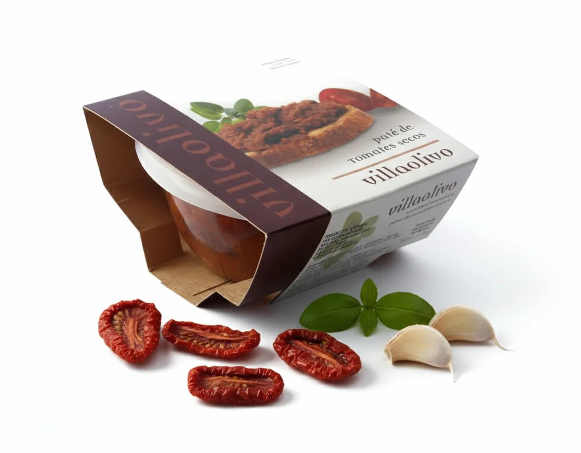 Villaolivo - Pack 3x125g Paté Gourmet de Tomates Secos | Tapenade 100% Natural | Vegano, Sin Conservantes ni Aditivos