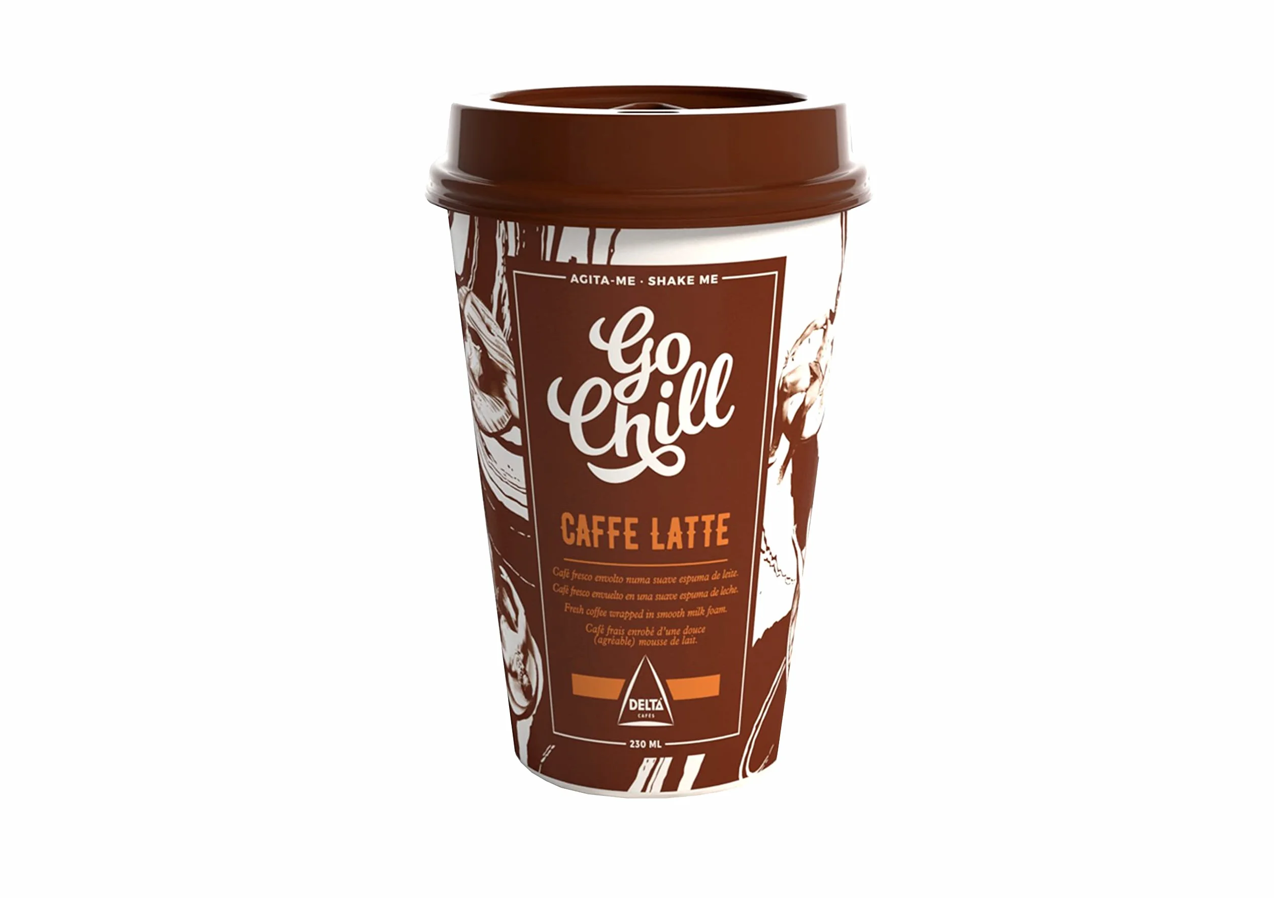 Go Chill Coffee Latte - Bebida de Café Lista para Beber - Suave Refrescante y Espumoso - Espresso y Leche - 230 ml.