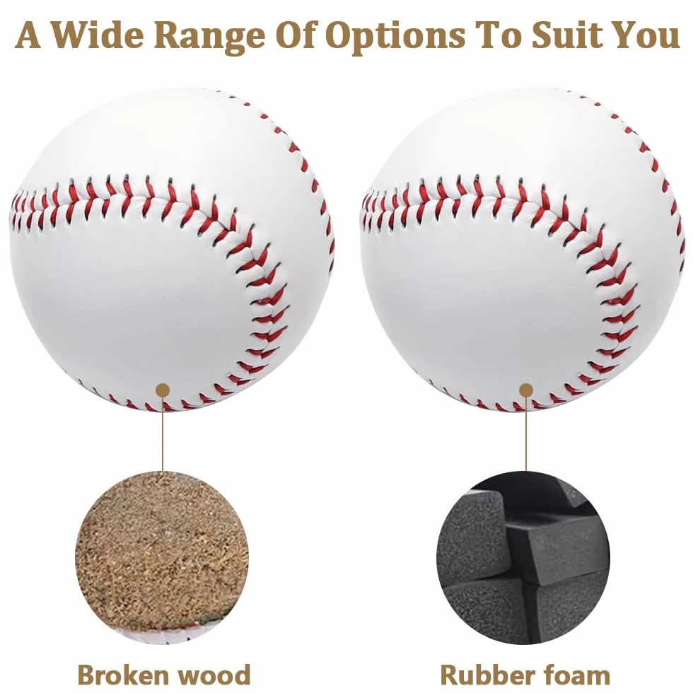 Pelotas de Béisbol Profesionales 9 Pulgadas Cosidas a Mano Dura/Blanda para Adultos y Jóvenes