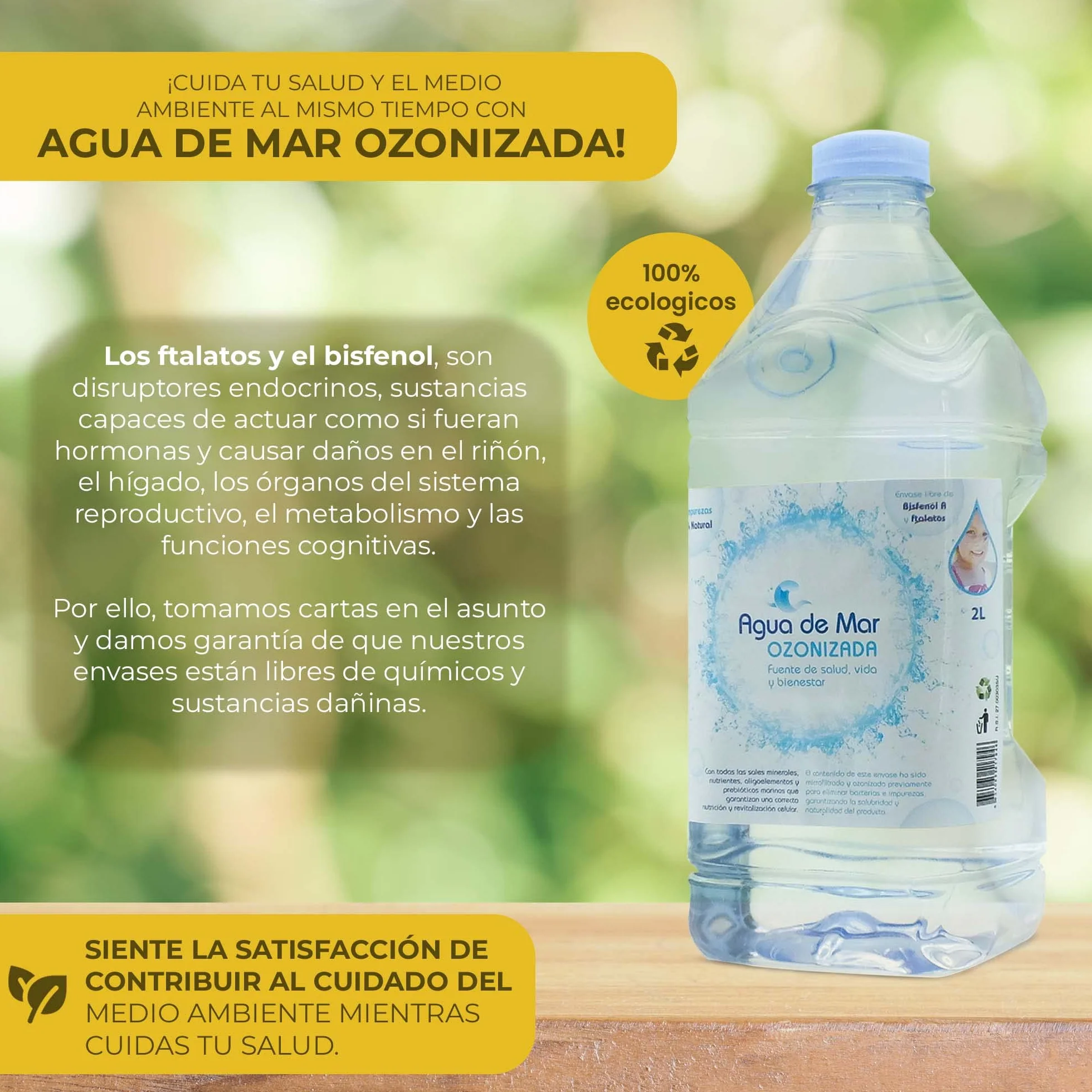 OZONO D'OR - Agua de Mar para beber ozonizada 100% Natural | Agua Marina Hipertonica para Cocinar, Nutre tu Organismo con todos los Minerales y Oligoelementos