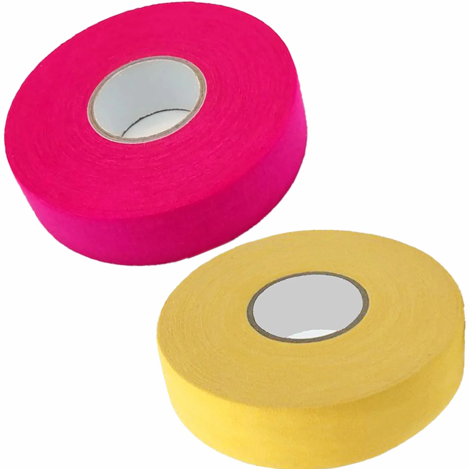 Cinta de Hockey Antideslizante 2 Rollos, Agarre para Palos de Hockey, Tenis, Bádminton, Golf - Rosa Roja y Amarillo